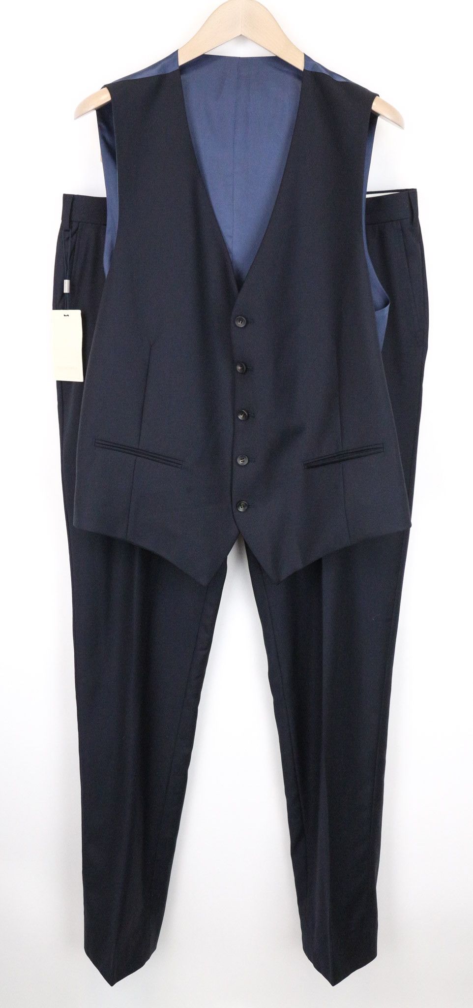 Suitsupply FERRARA UK46L Navy Wool Waistcoat Suit 75088 Size 46L - 1 Thumbnail