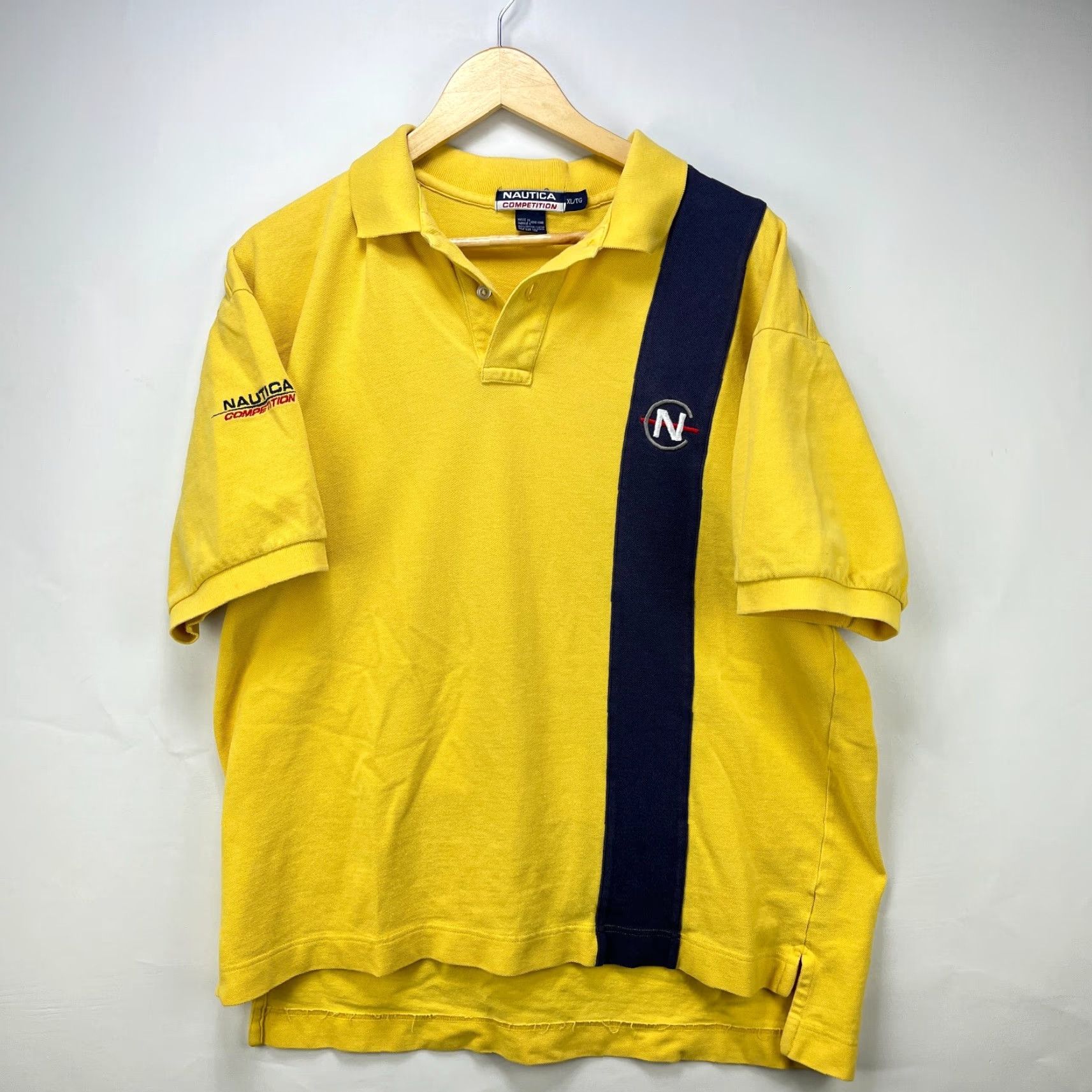 Nautica VINTAGE Nautica Competition Polo Shirt XL Men Yellow 90s Size US XL / EU 56 / 4 - 2 Thumbnail