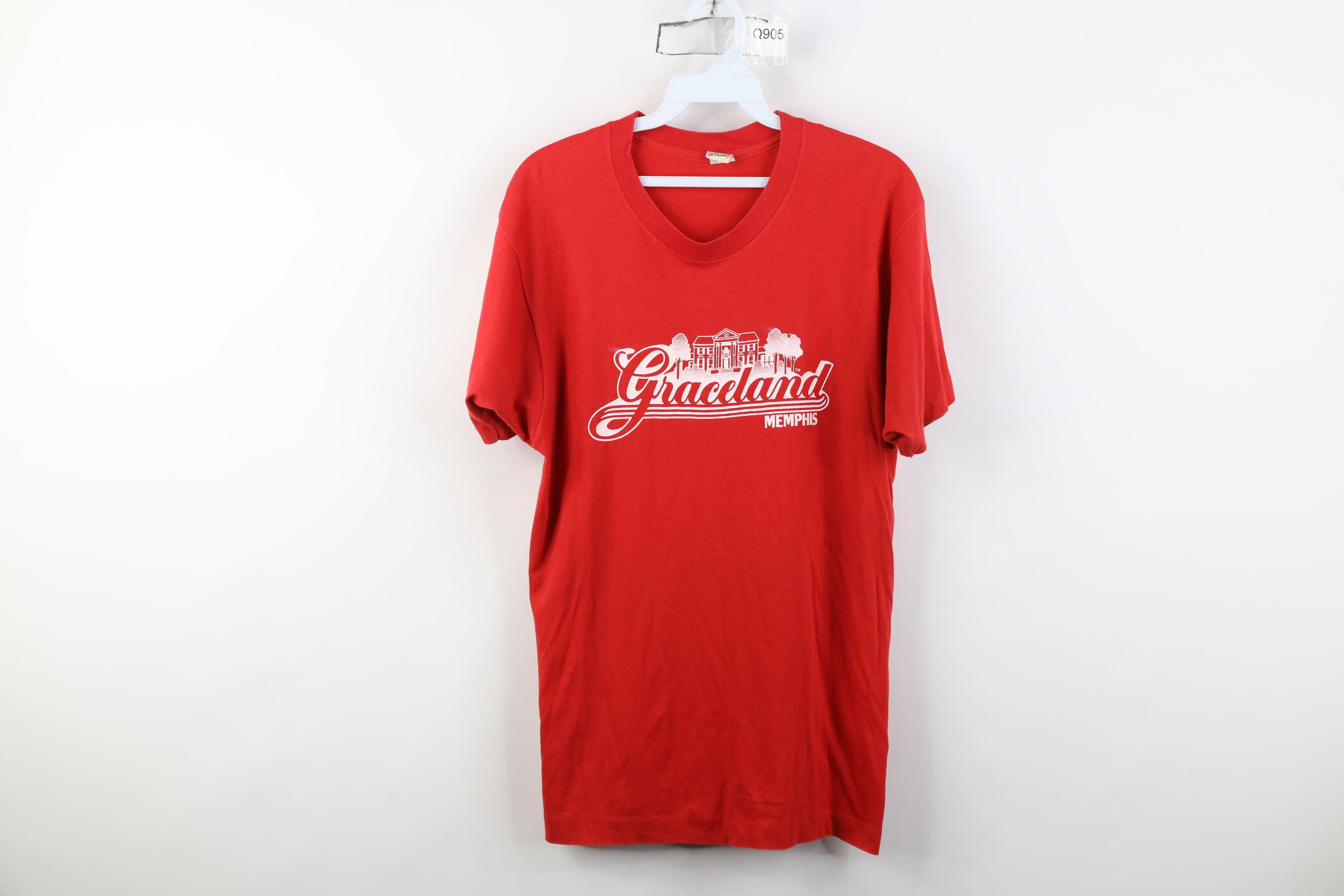 Vintage Vintage 80s Elvis Presley Graceland Tennessee T-Shirt Size L / US 10 / IT 46 - 1 Thumbnail
