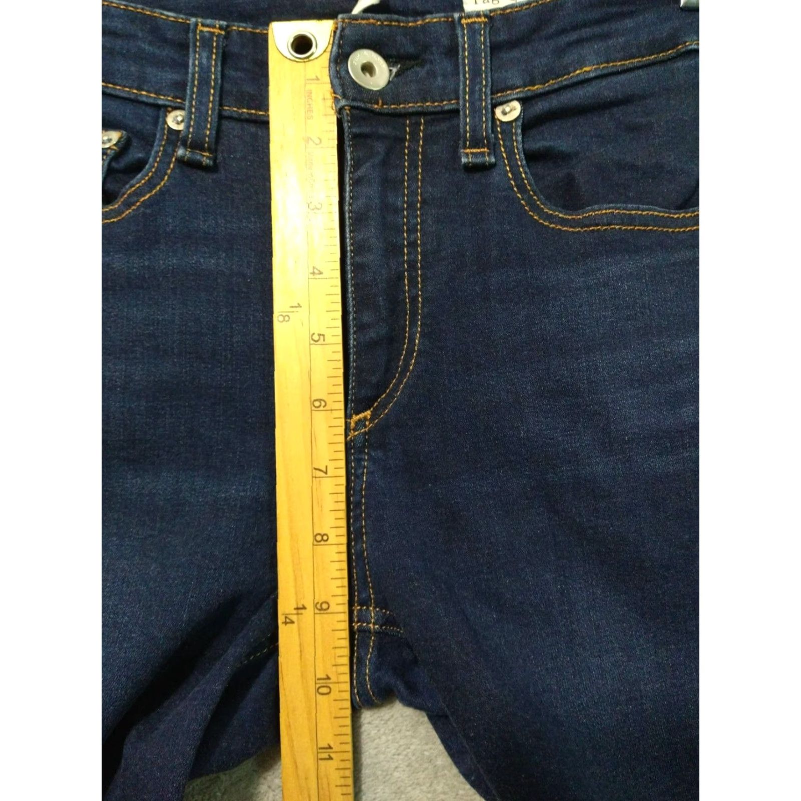 Rag & Bone Rag and Bone Jeans Womens 25 Blue Denim Mid Rise Ankle Skinny Stretch Dark Pocket 5-Pocket Womens Jeans 26.5 Inseam Size 42" / US 20 - 4 Thumbnail