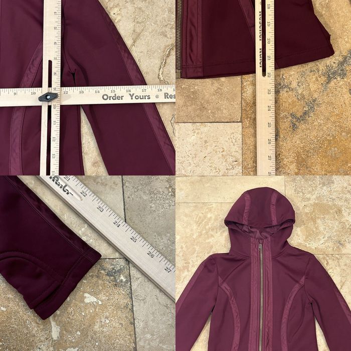 Athleta ATHLETA Fleece Lined Zip Front Hoodie Sweatshirt Jacket Women's XXS  Burgundy B4