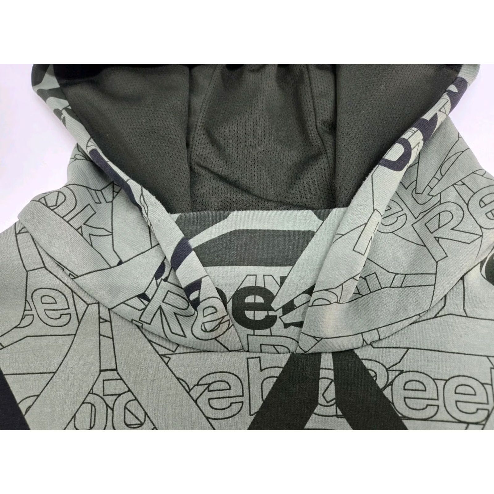 Reebok Reebok Mens Hoodie Long Sleeve Green/Black Pullover Kangaroo Pocket Logo Graphic Print Size L Size US L / EU 52-54 / 3 - 6 Thumbnail