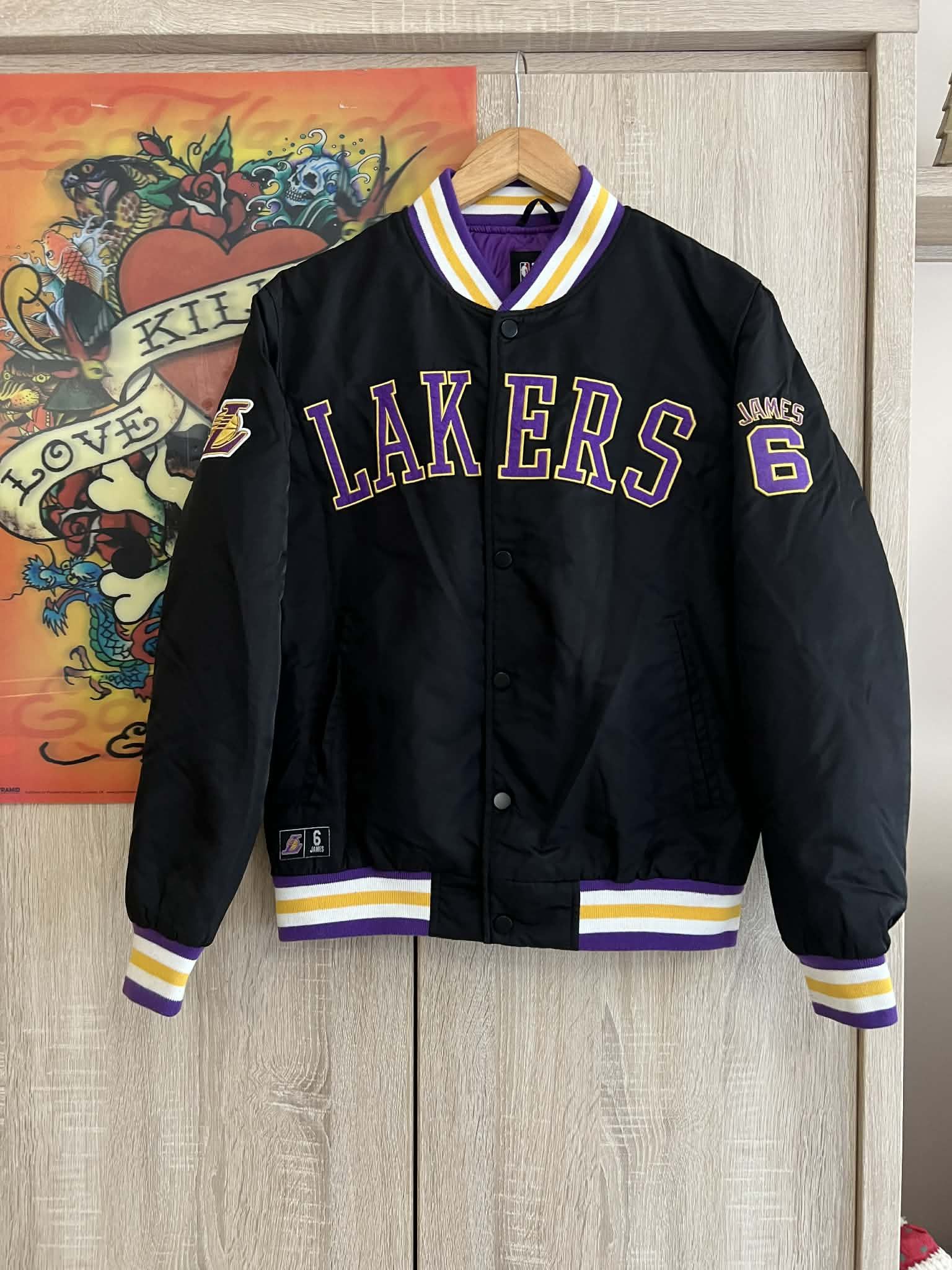 NBA Primark x NBA LA Lakers James 6 Varsity Bomber Jacket 💥 Size US XS / EU 42 / 0 - 1 Thumbnail