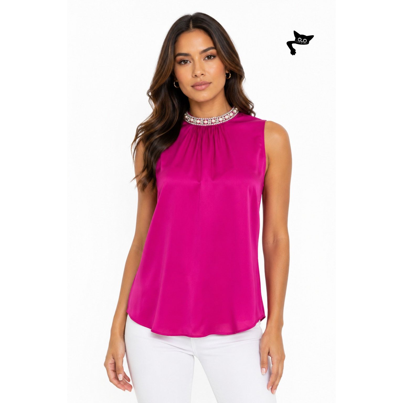 Amanda Uprichard Amanda Uprichard Silk Pearl High Neck Blouse US S Pink Size S / US 4 / IT 40 - 5 Thumbnail