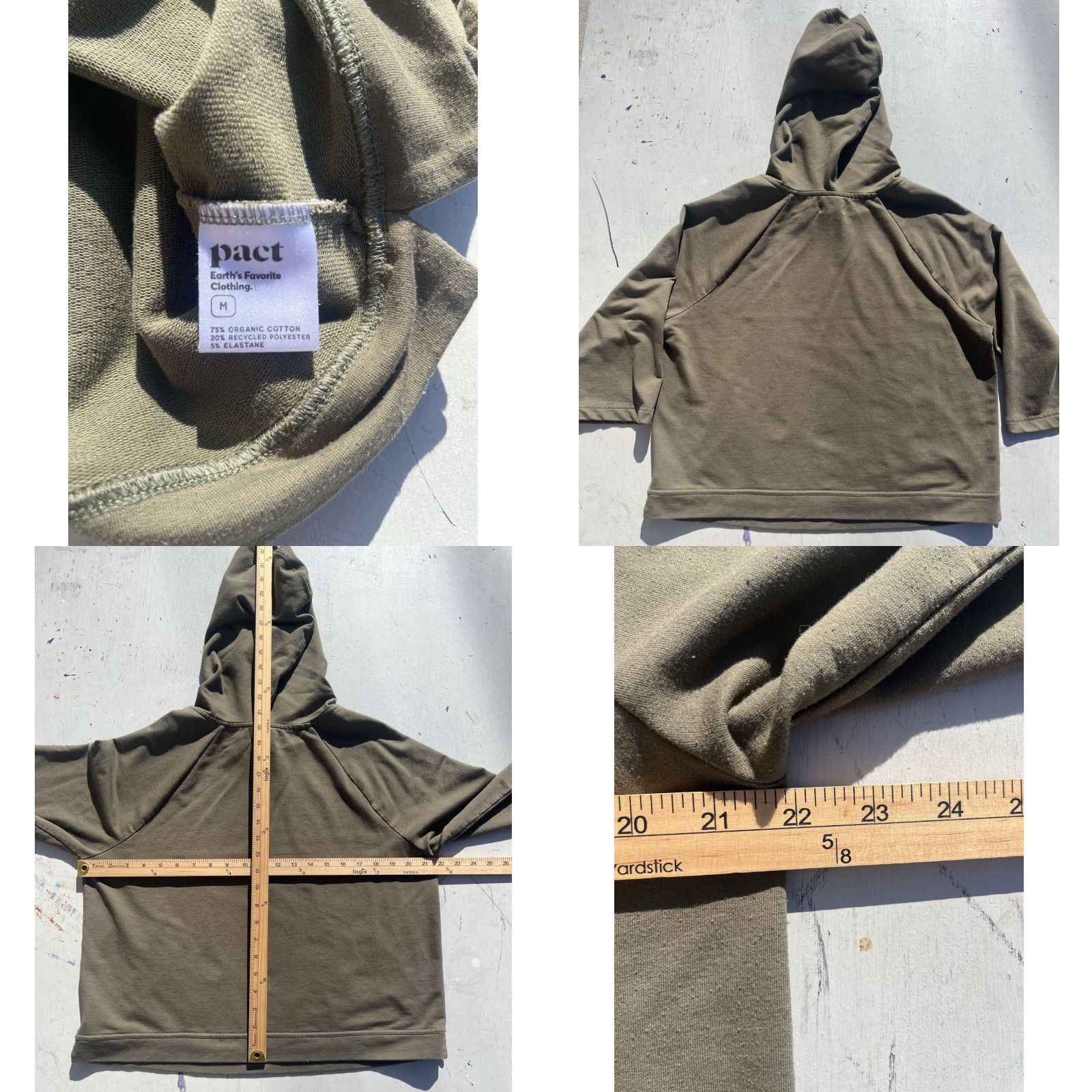 Vintage Pact Women's Sweatshirt Green Solid M Organic Cotton Yoga Hippie 3/4 Sleeve Size M / US 6-8 / IT 42-44 - 8 Thumbnail