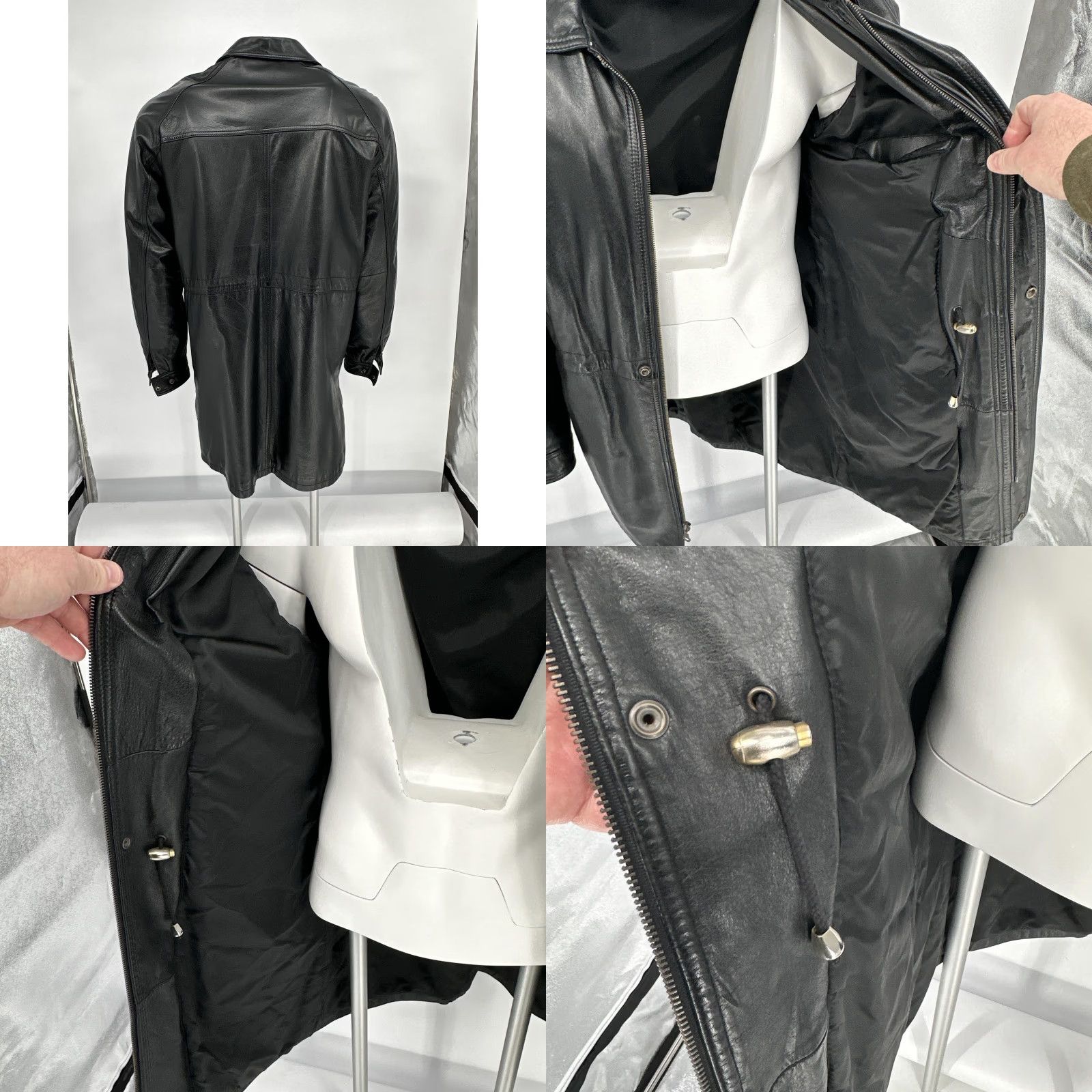 Vintage VINTAGE Misty Harbor Coat Mens XL Black Leather Mid Length Zip Pockets Lined Mens XL Black Overcoat Size US XL / EU 56 / 4 - 8 Thumbnail