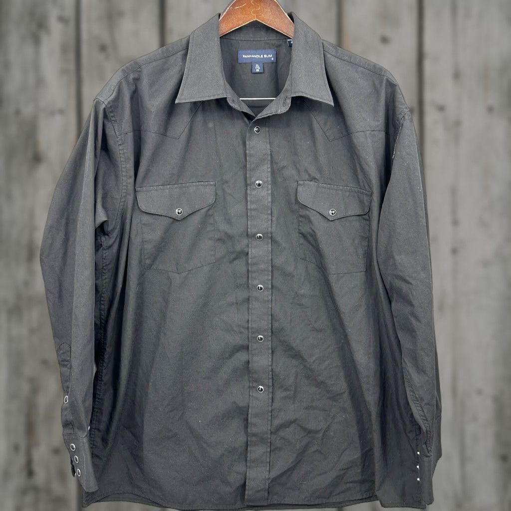 Vintage Panhandle Slim Men’s Shirt XL Black Western Button-Up 90s Cowboy Rockabilly Y2K Casual Size US XL / EU 56 / 4 - 1 Thumbnail