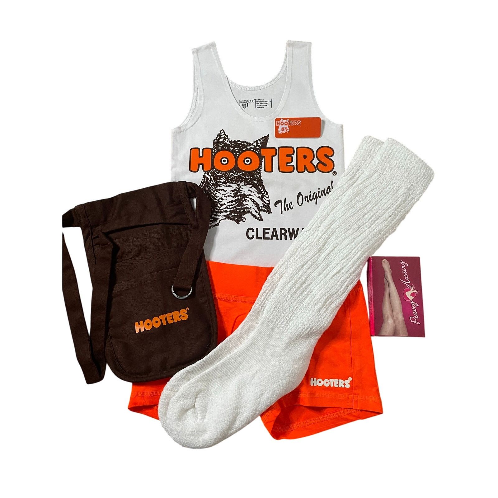 Other New Hooters Tank Shorts Pouch Name Tag Socks Pantyhose Xs Size XS / US 0-2 / IT 36-38 - 1 Thumbnail