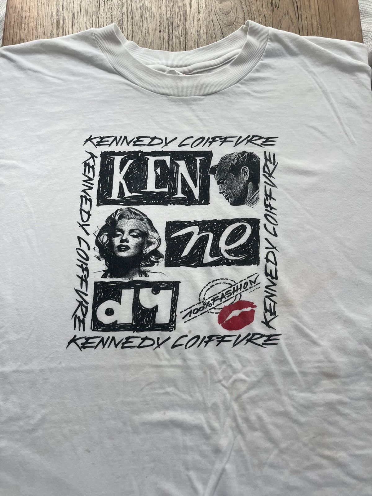 Vintage Vintage KENNEDY COIFURE 100% Fashion 90’s Artwork Tshirt Size US XL / EU 56 / 4 - 3 Thumbnail