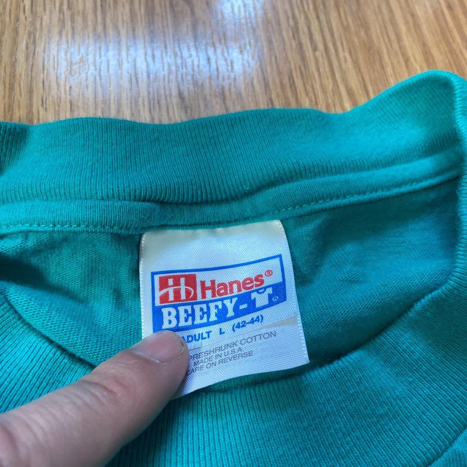 Hanes 90s teal mountain bike tee Size US L / EU 52-54 / 3 - 4 Thumbnail