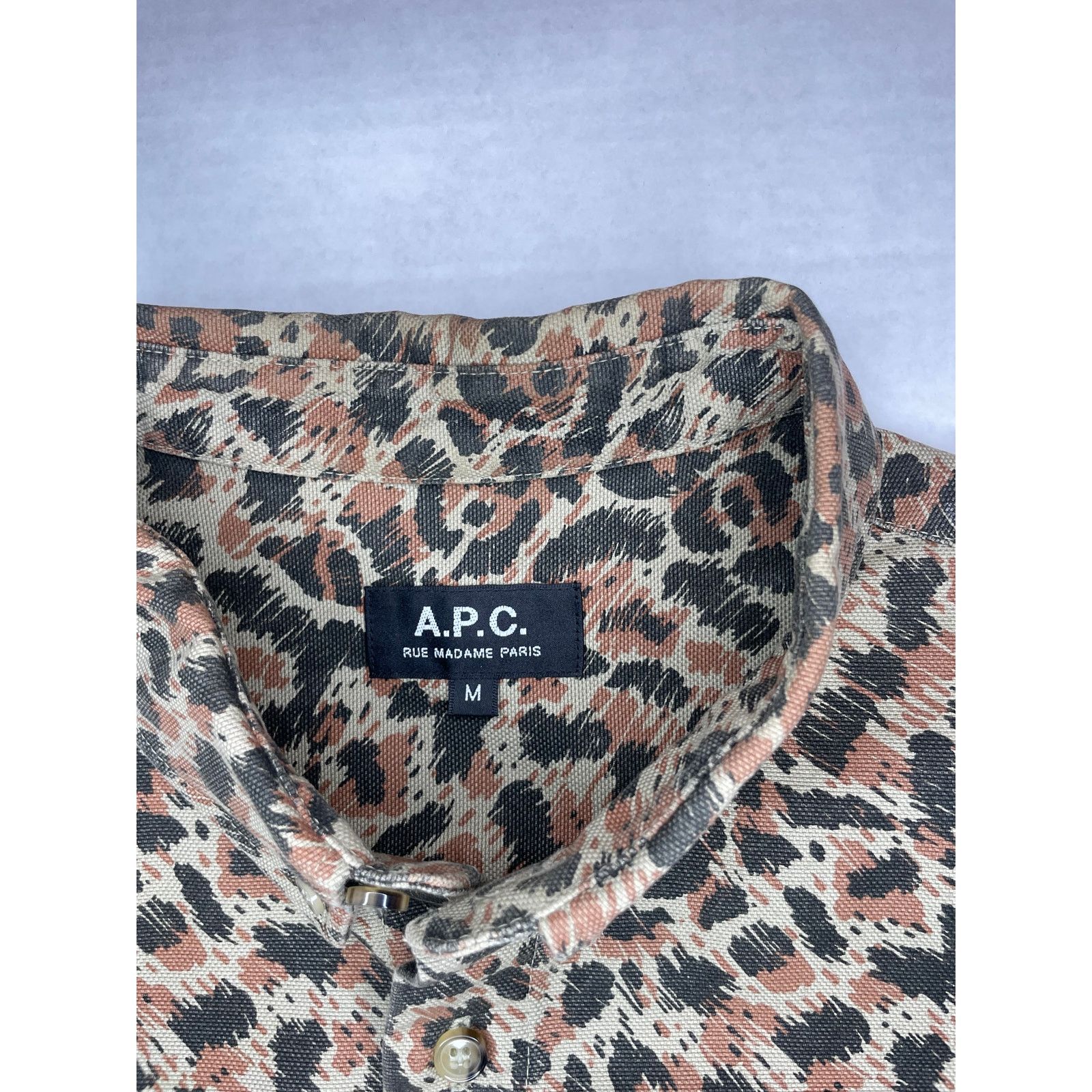 A.P.C. APC Leopard Print Canvas Collar Shirt Jacket Size US M / EU 48-50 / 2 - 3 Thumbnail
