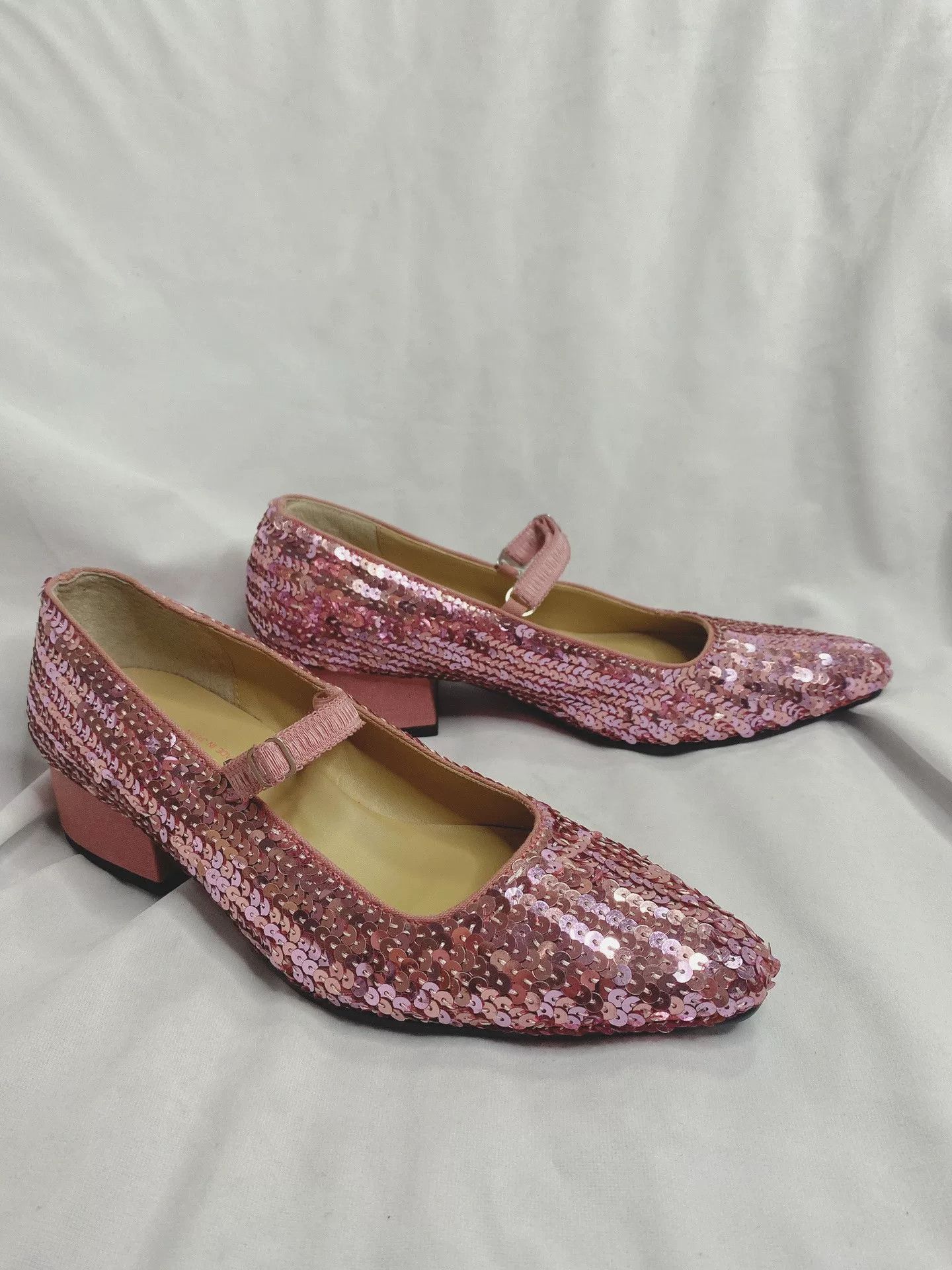 Junya Watanabe Pink Sequin Mary Jane S