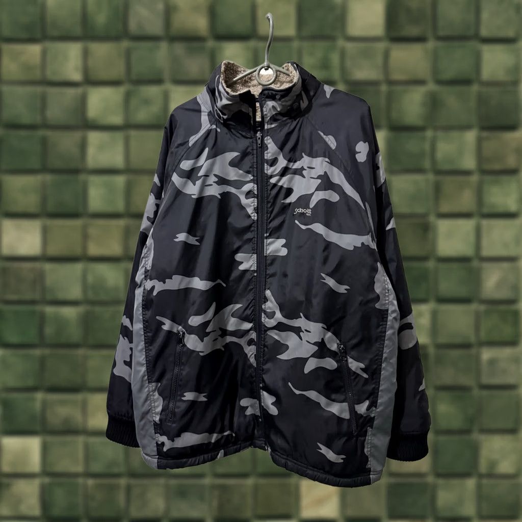Schott VINTAGE Schott NYC Army Camouflage Jacket Men L Black 90s Scott N.y.c Easy Rider Camouflage Jacket Mens Size US L / EU 52-54 / 3 - 1 Thumbnail