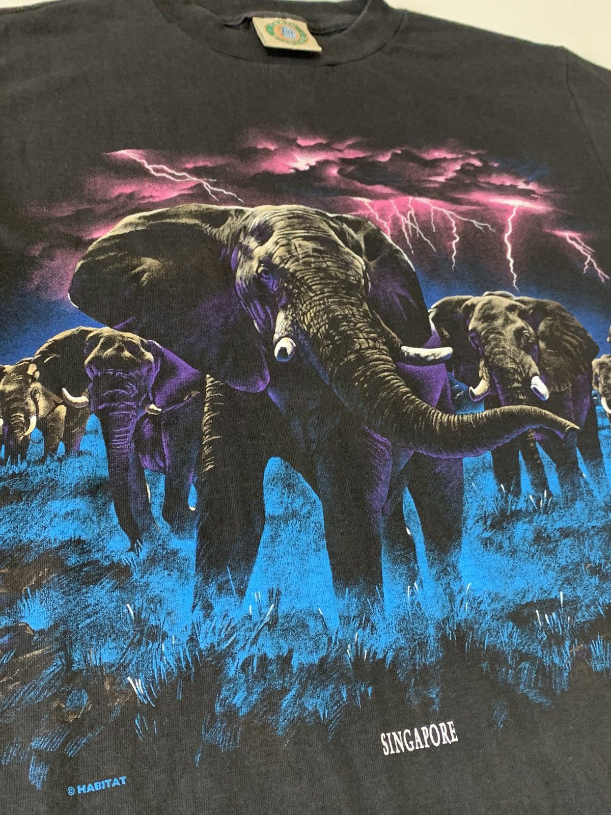 Vintage 1990°S Vintage Graphic Print Black Thai Elephant Wood ArtOAP Size US M / EU 48-50 / 2 - 3 Thumbnail