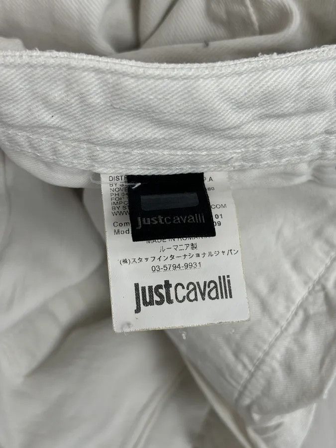Just Cavalli 2010s Cavalli White Distressed Denim Jeans Size US 32 / EU 48 - 14 Thumbnail