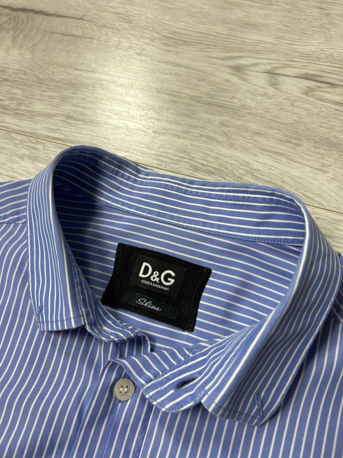 Dolce & Gabbana Dolce & Gabbana Striped Button Up Slim Shirt D&G Logo Size US M / EU 48-50 / 2 - 10 Thumbnail