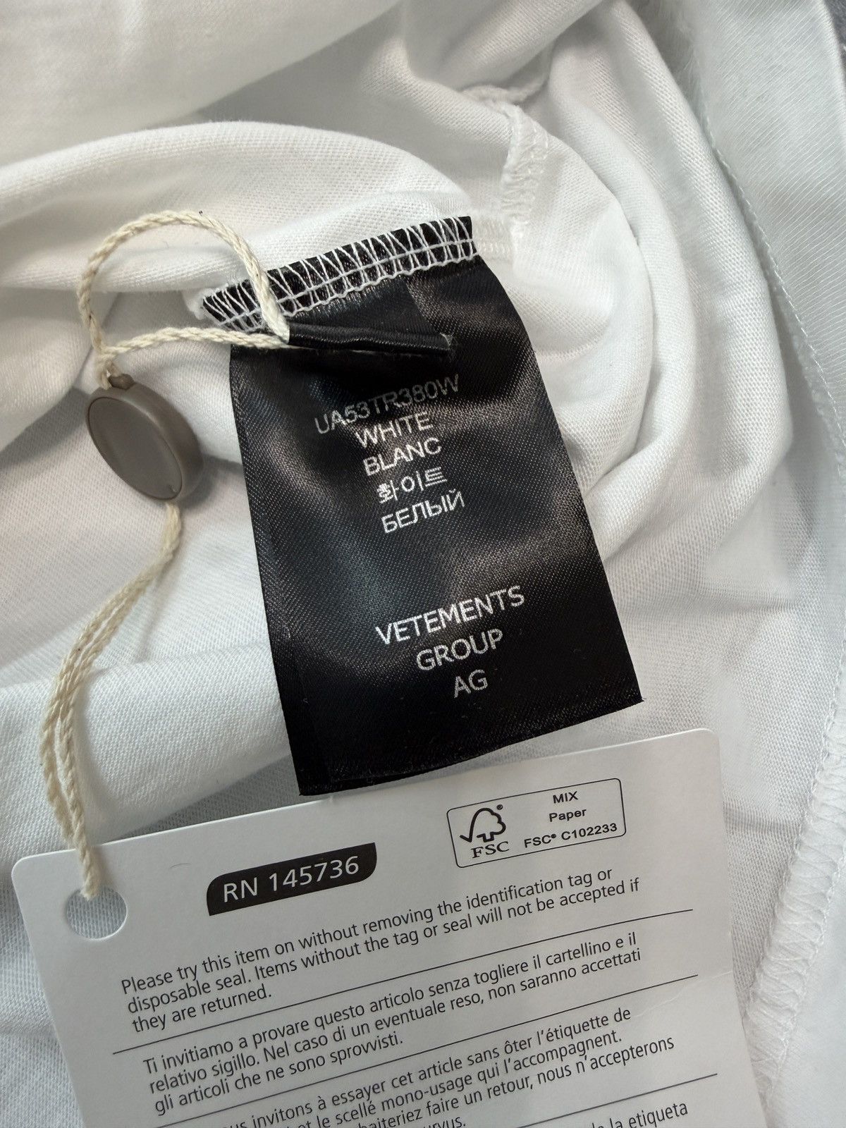 Vetements Vetements 5G T-shirt White Size US S / EU 44-46 / 1 - 6 Thumbnail