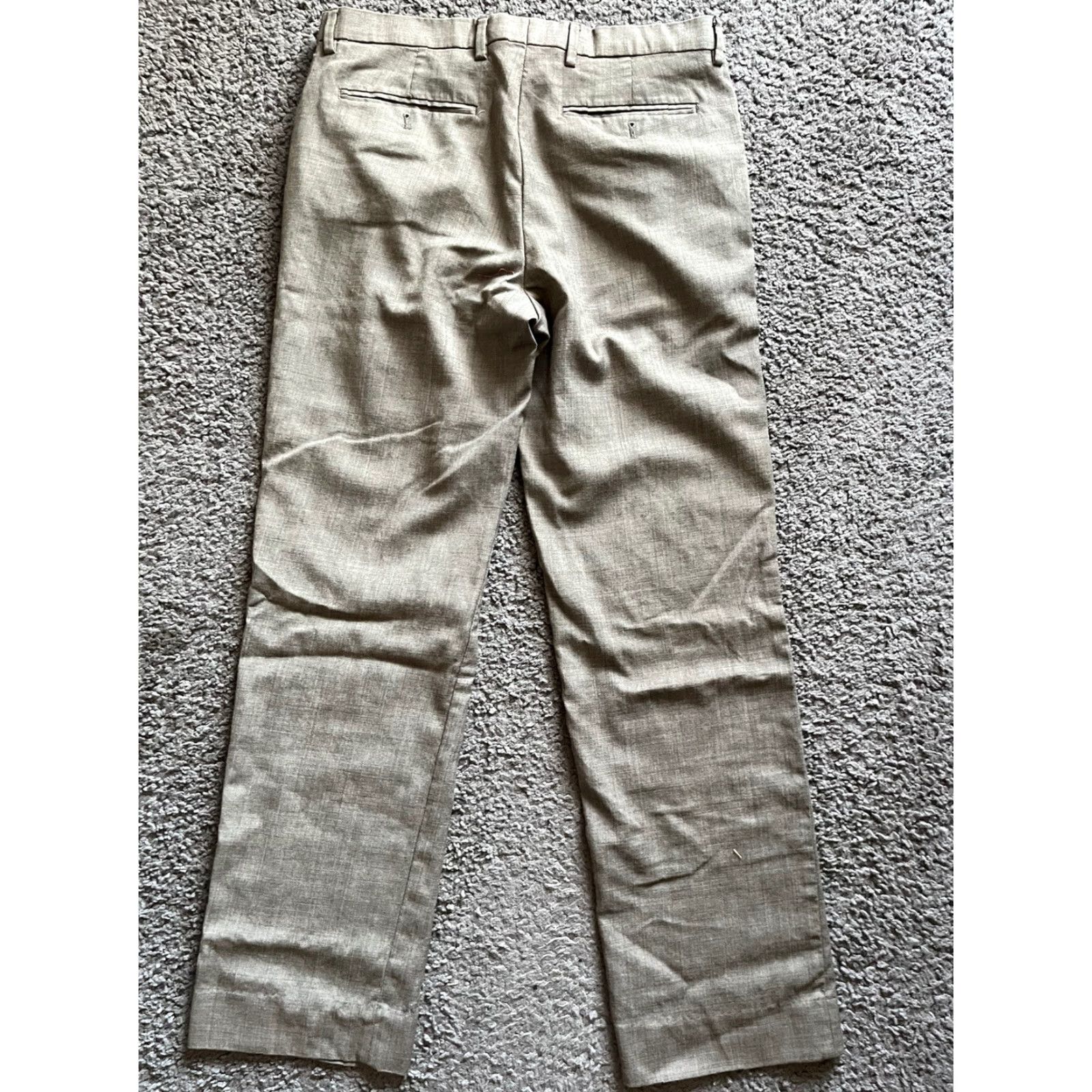 Banana Republic VINTAGE Banana Republic Tailored Slim Fit Dress Pants 33x32 Gray Flat Front Cotton Mens Regular 33 Slim Front Pockets Preppy Dress Pants Mens Size US 33 - 3 Thumbnail