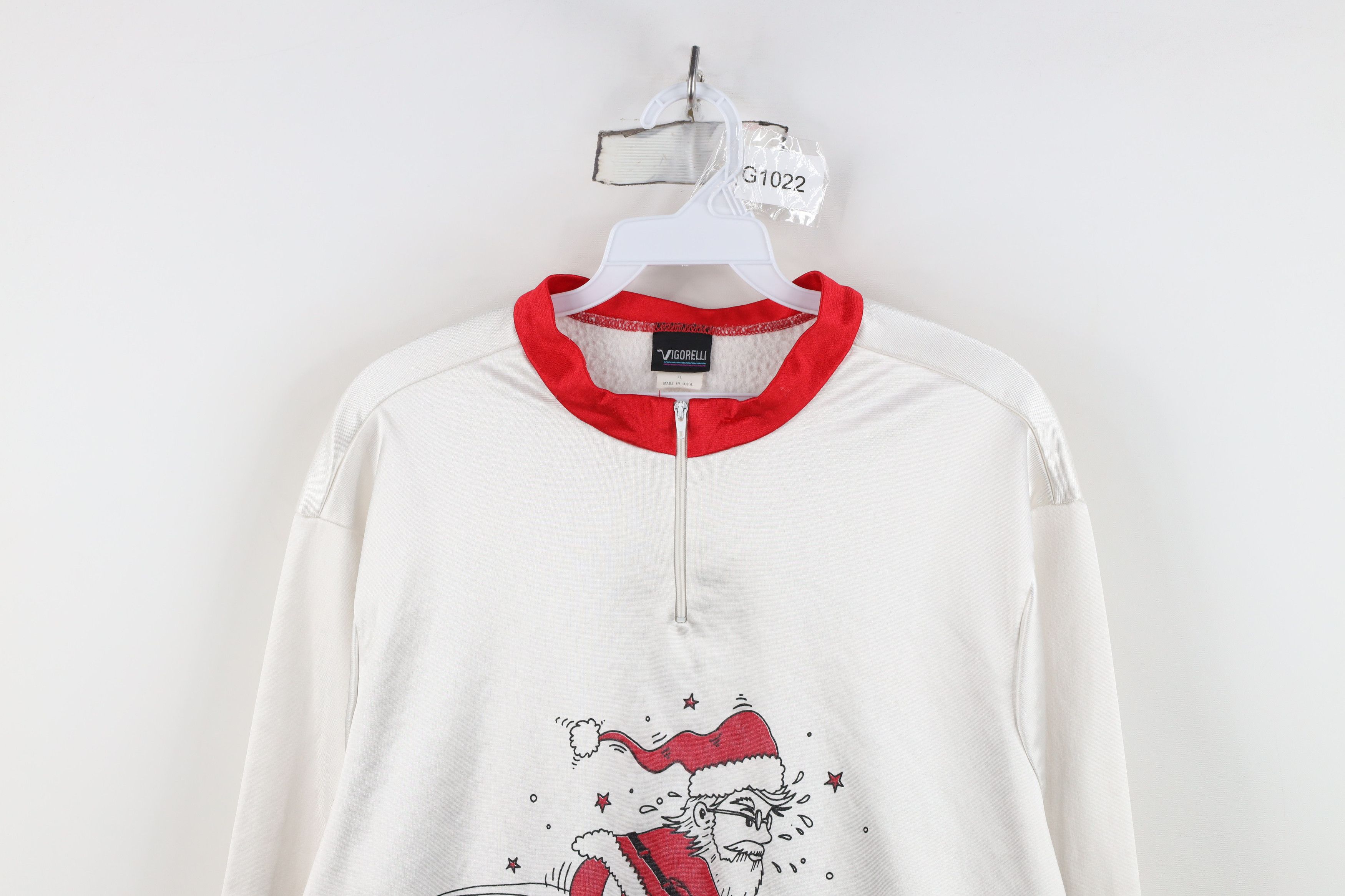 Vintage Vintage 90s Christmas Santa Claus Fleece Cycling Jersey Size US XL / EU 56 / 4 - 2 Thumbnail