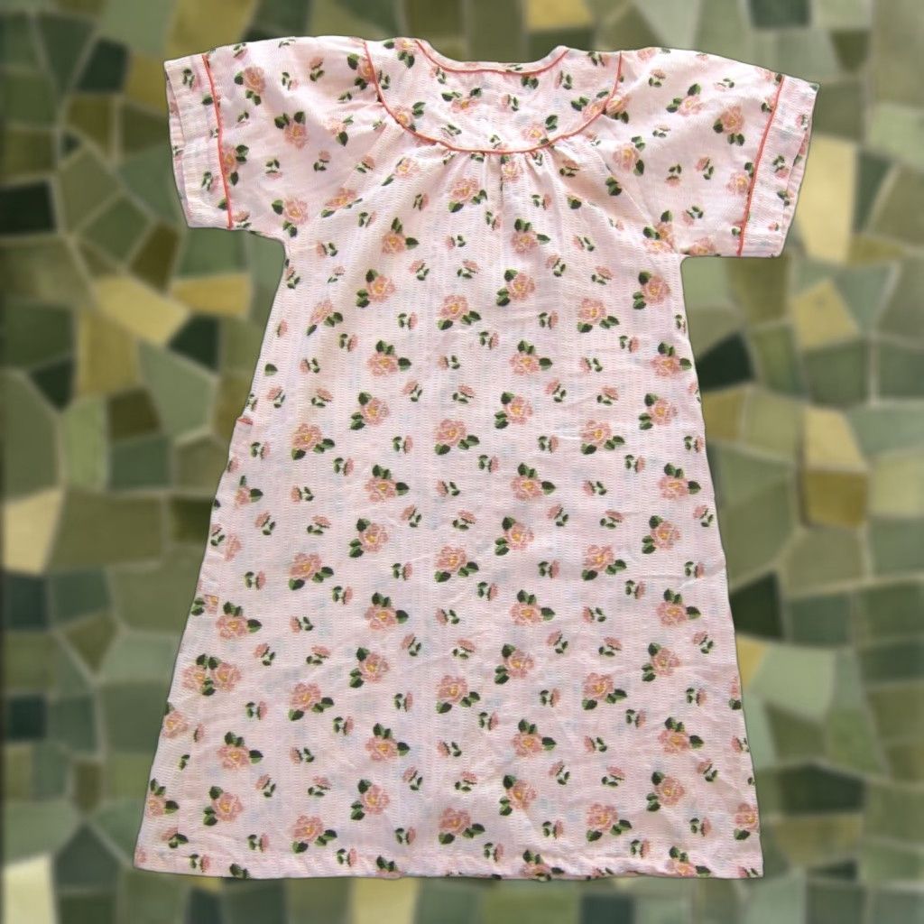Pinko VINTAGE Sindrella Cotton Pink Green Floral Button Down Pocket Nightgown House Dress M Size M / US 6-8 / IT 42-44 - 1 Thumbnail