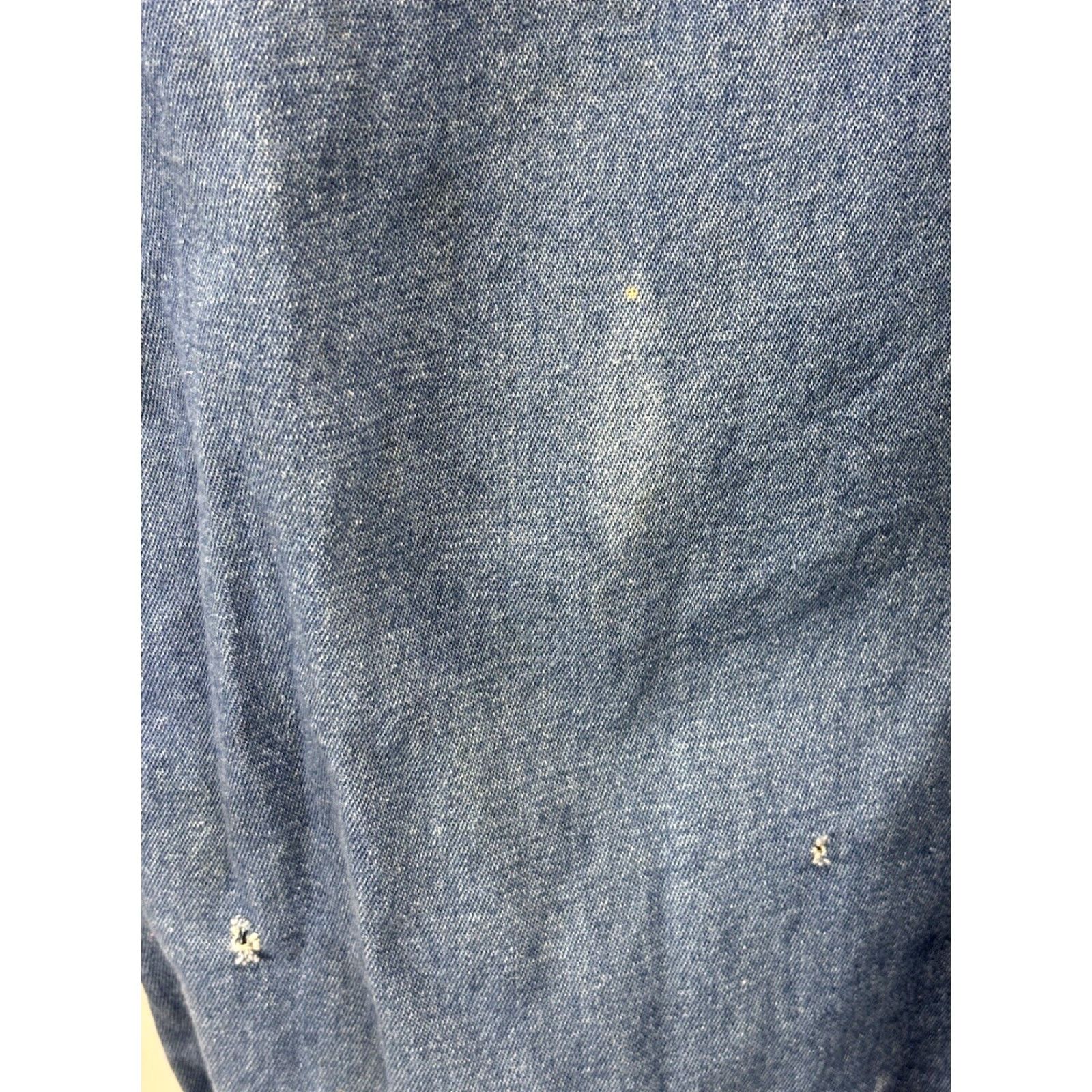 Denime VINTAGE Liberty Denim Overalls Bibs Mens 44x30 Distressed Workwear Adjustable Farmer Jeans Blue 30 Inseam Mens Size US 44 / EU 60 - 8 Thumbnail