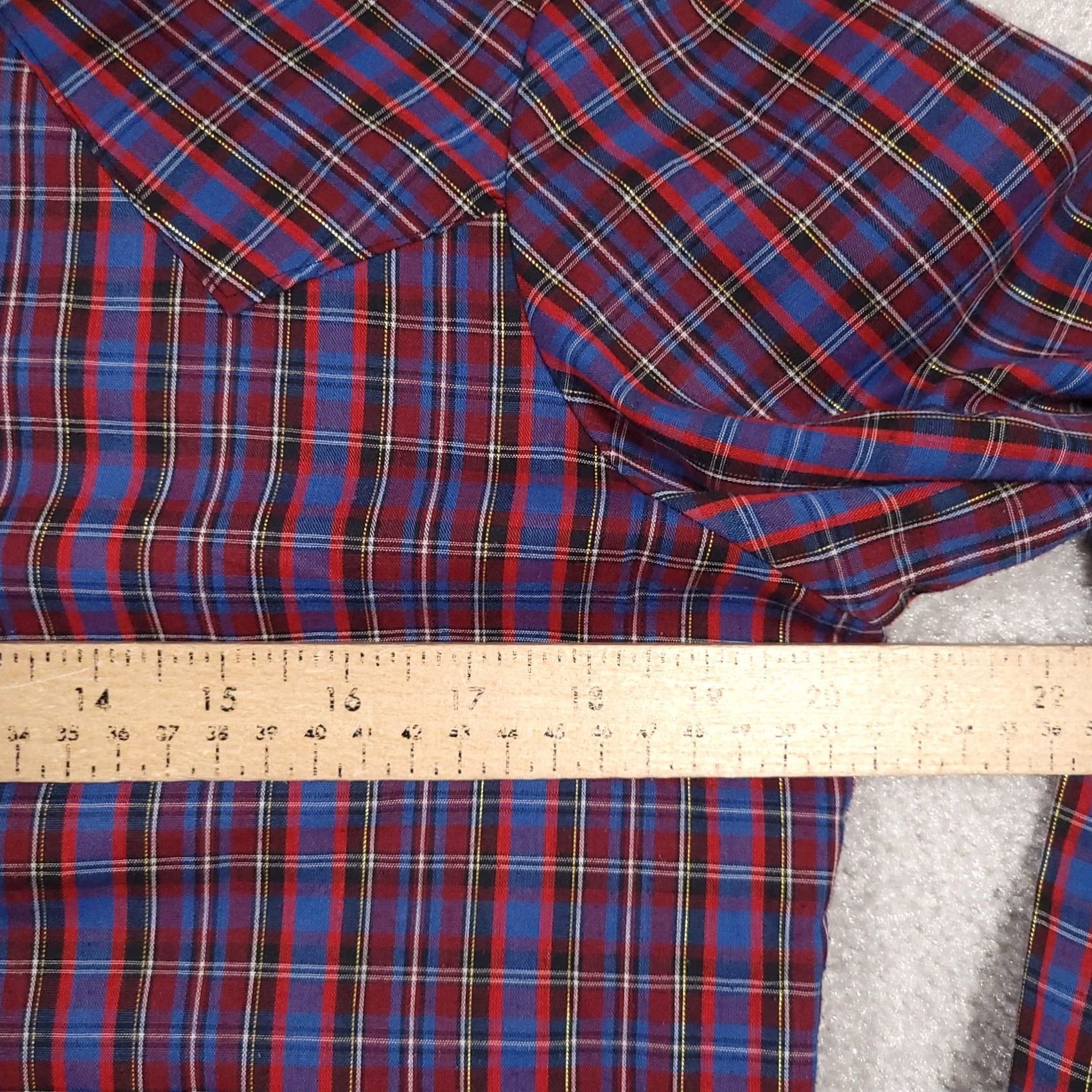 J Brand VINTAGE DEE CEE Western Pearl Snap Shirt Womens 13/14 Red Blue Plaid USA Made Shirt Mens Women Girls Size XL / US 12-14 / IT 48-50 - 7 Thumbnail