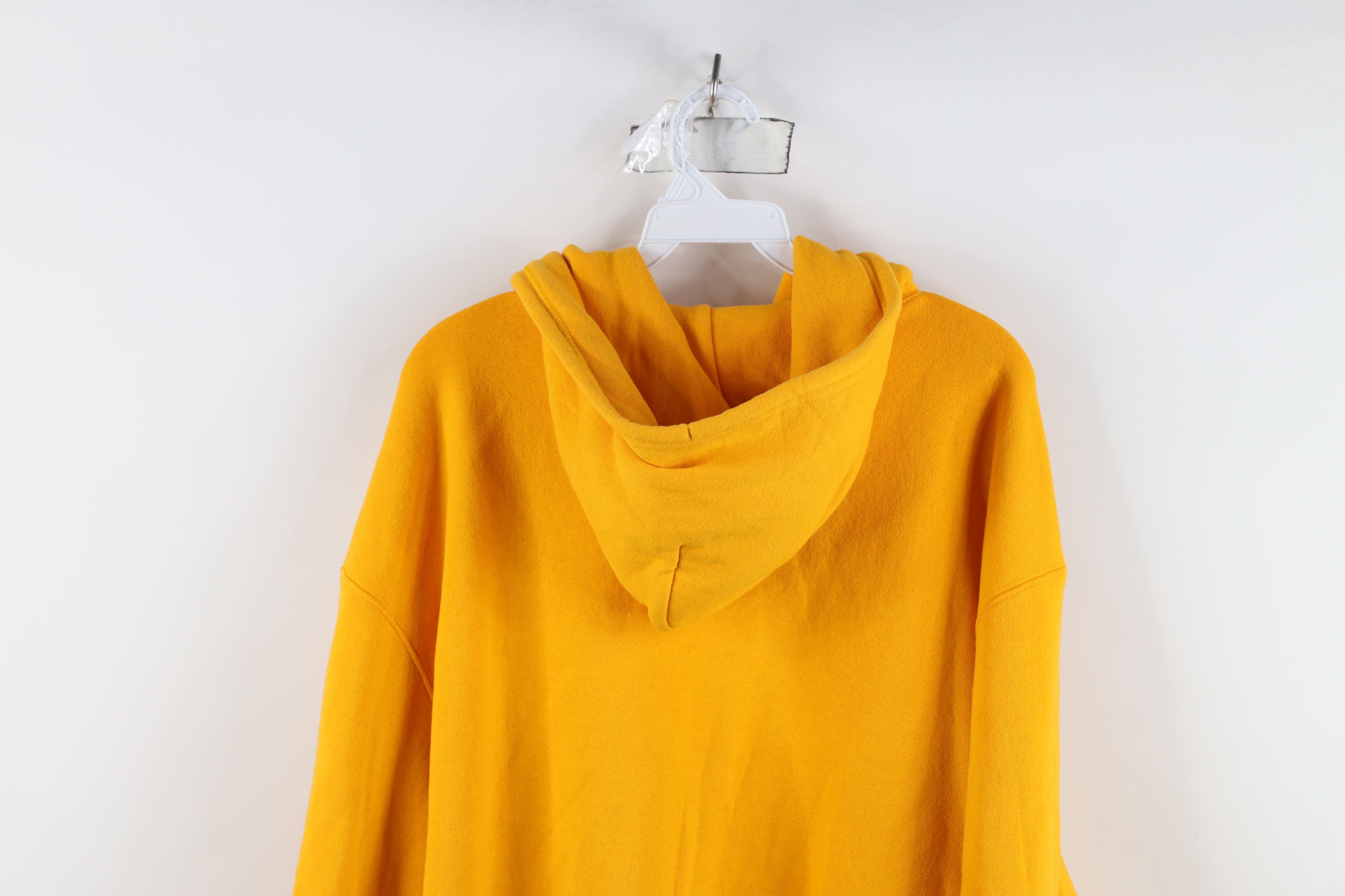 Vintage Vintage 90s Streetwear Faded Blank Hoodie Sweatshirt Yellow Size US XXL / EU 58 / 5 - 12 Thumbnail
