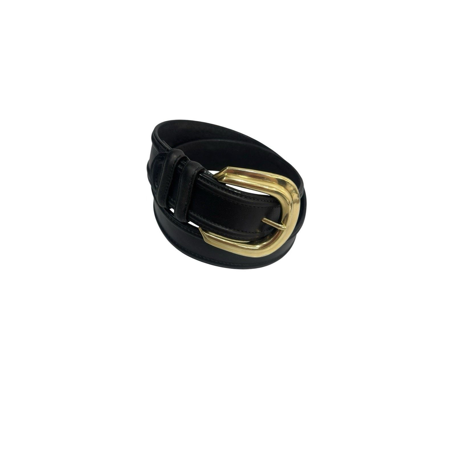 Brighton Brighton Black Leather Belt Solid Brass Buckle Vintage 1991 Size ONE SIZE - 3 Thumbnail