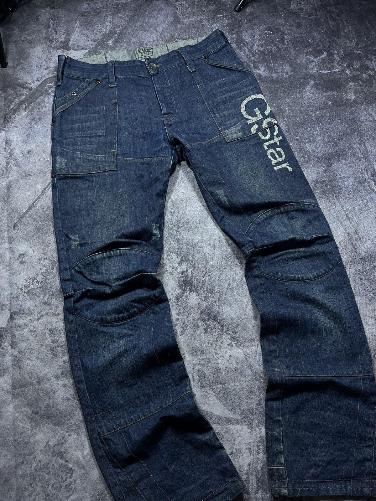G-Star G-Star RAW Jeans Denim Vintage Streetwear Y2K Big Logo Size US 33 - 2 Thumbnail