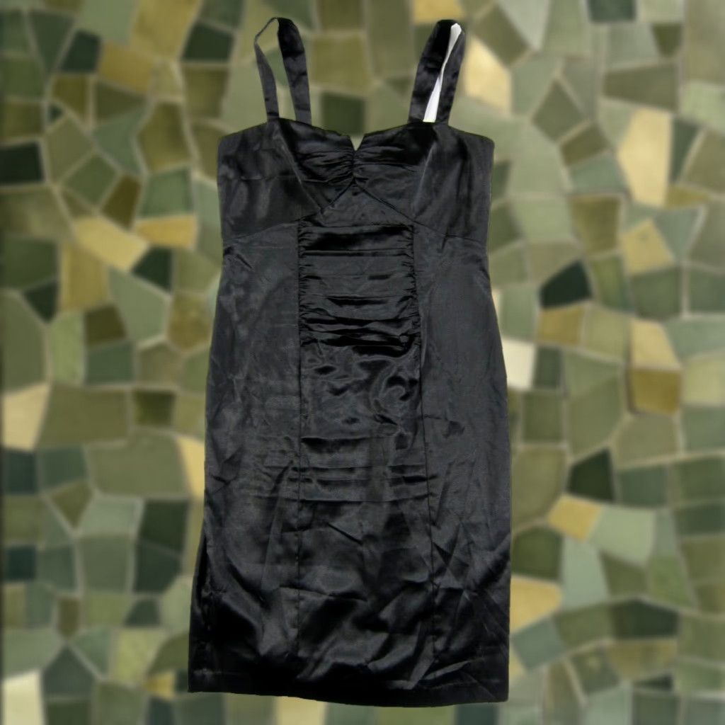 Vintage VINTAGE Newport News Dress Shirt Womens 12 Black Tank Ruched Classic Silky Midi 90s Style Party Cocktail Size XL / US 12-14 / IT 48-50 - 1 Thumbnail