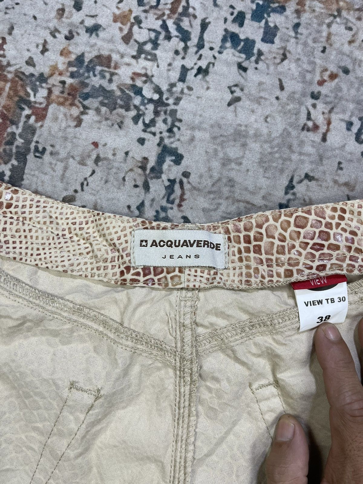 If Six Was Nine Acquaverde Snakeskin Flare Pants Size 28" / US 6 / IT 42 - 19 Thumbnail