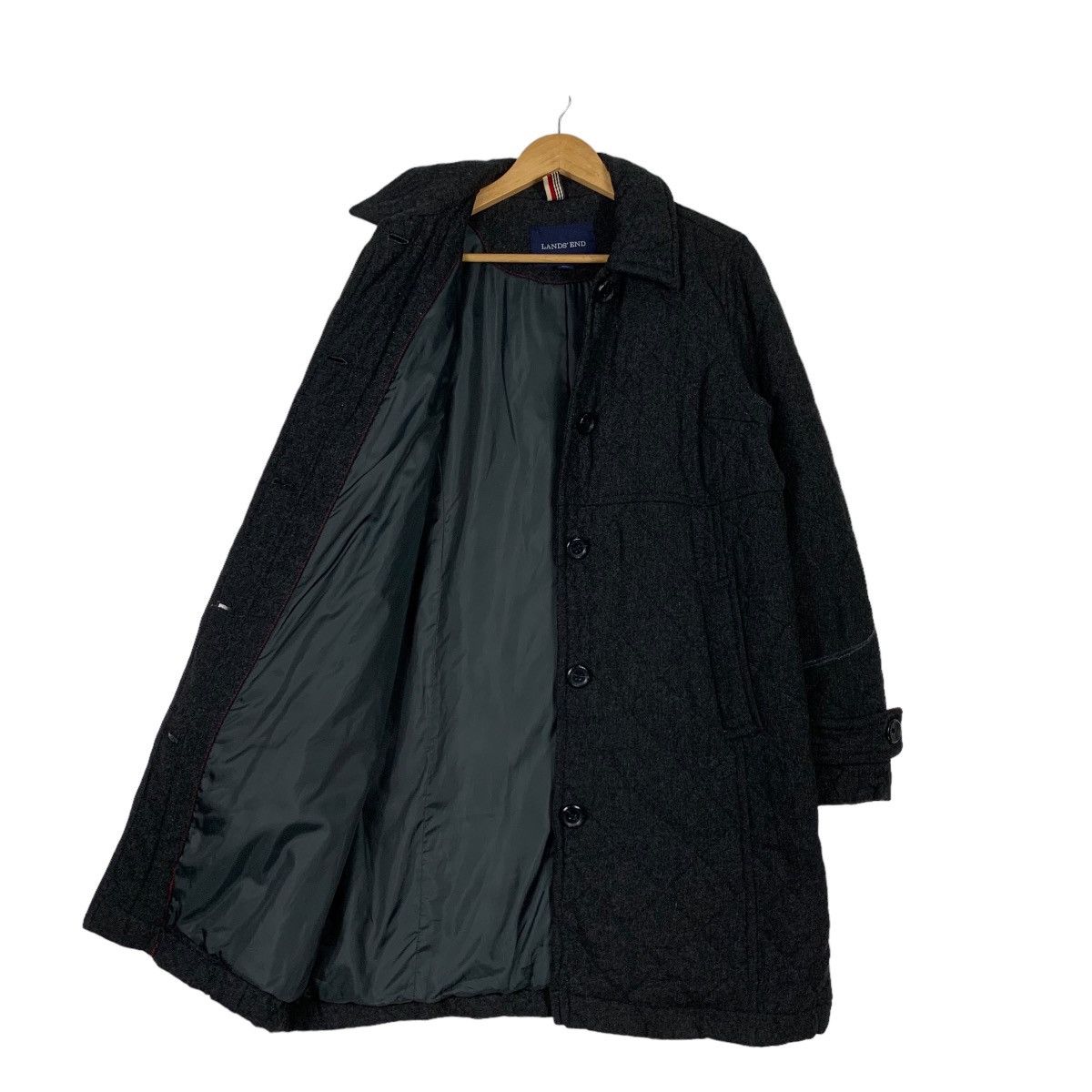 Lands' End LANDS’ END Primaloft Wool Rayon Black Coat #1132-C52 Size L / US 10 / IT 46 - 9 Thumbnail