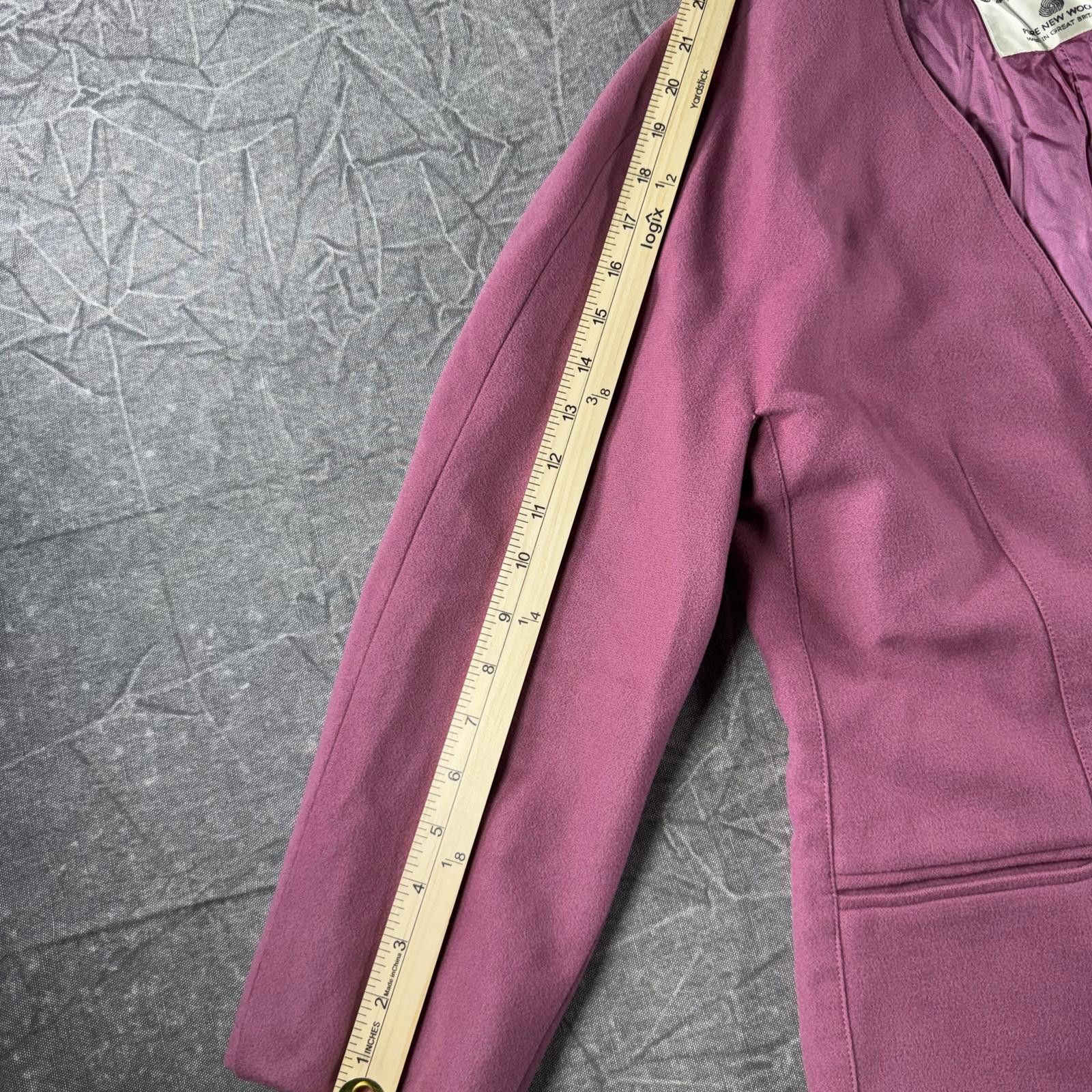 Jaeger Jaeger Blazer Women's 10 Pink Pure New Wool Size L / US 10 / IT 46 - 7 Thumbnail