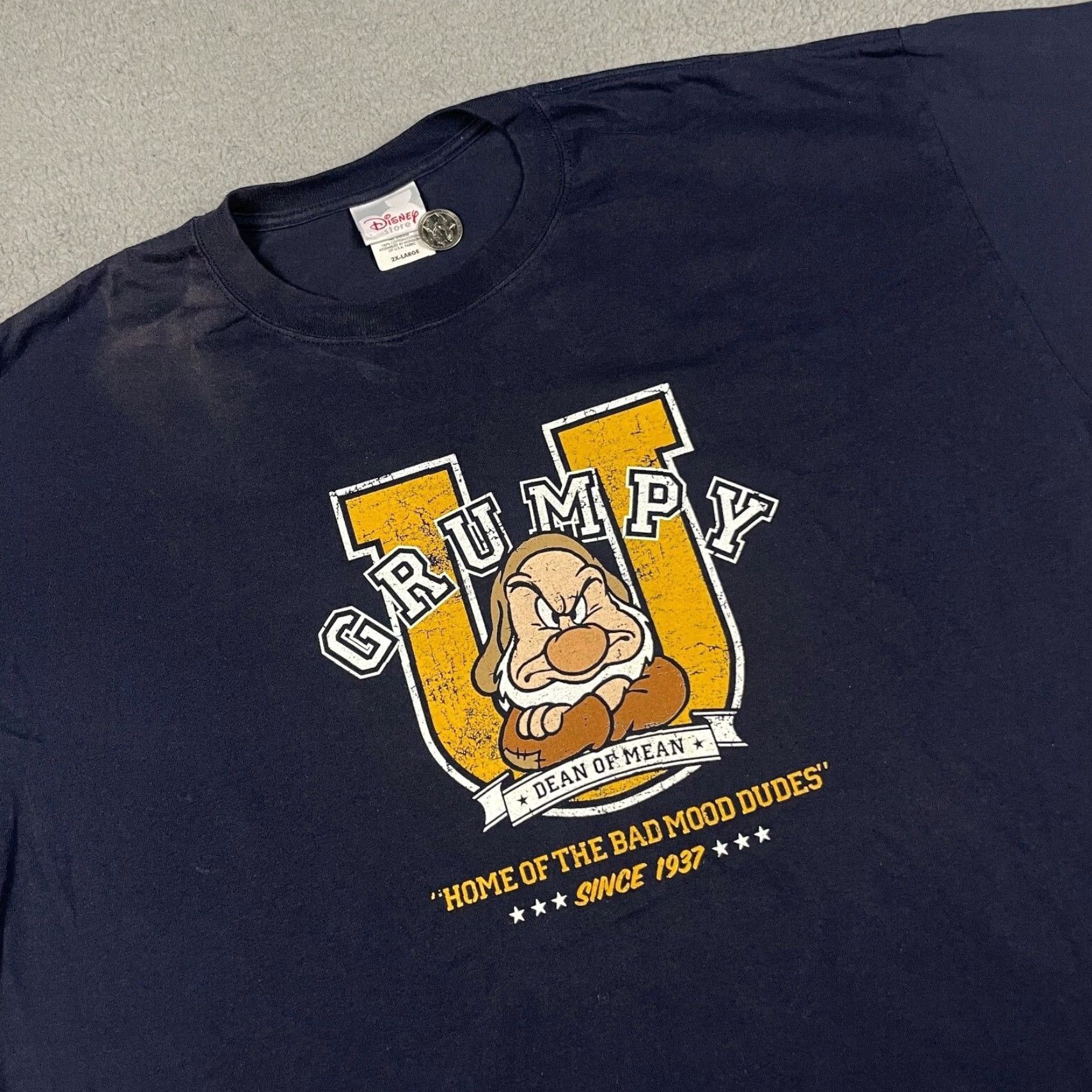 Disney VINTAGE Grumpy Disney Tshirt Mens XL Blue T-Shirt Disney Snow White Dwarfs Mickey Dwarfs Adults Crew Neck Short Sleeve Logo Cotton Blend Men's Shirt Size US XL / EU 56 / 4 - 4 Thumbnail