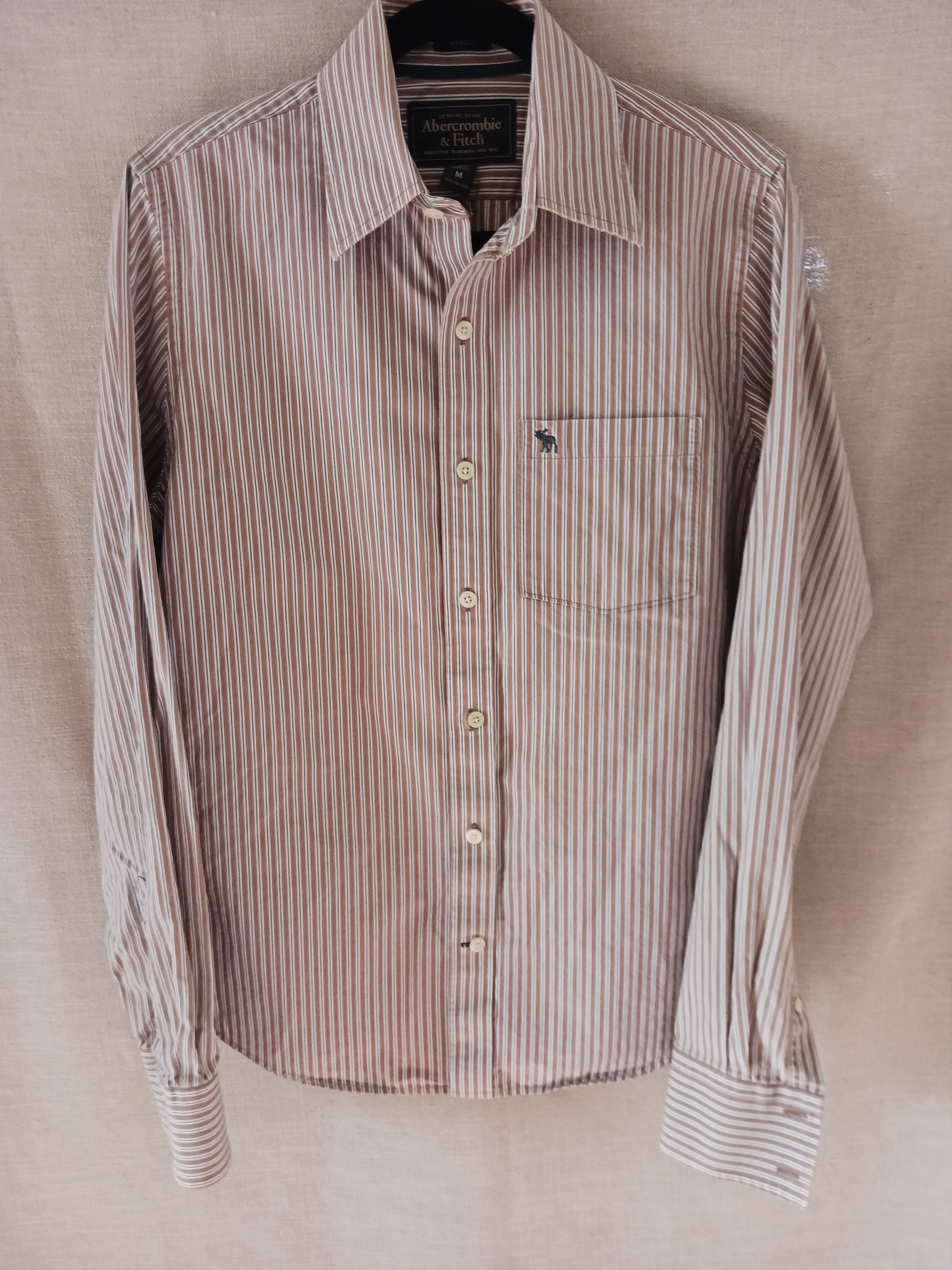 Abercrombie & Fitch Vintage 90's Men's Long Sleeve Striped Shirt Size US M / EU 48-50 / 2 - 1 Thumbnail
