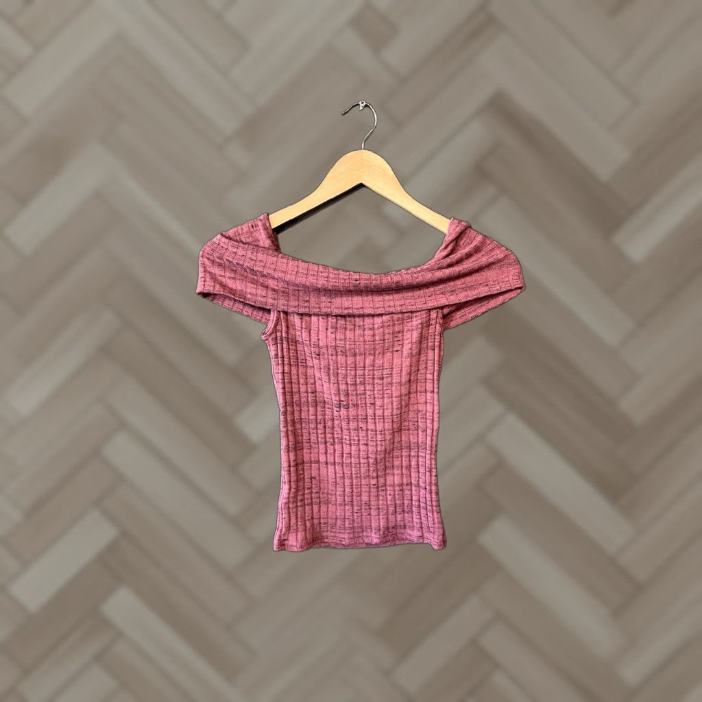 Express Express Womens Purple Knit Sleeveless Blouse XS Over the Shoulders Short Length | Solid Size XS / US 0-2 / IT 36-38 - 1 Thumbnail