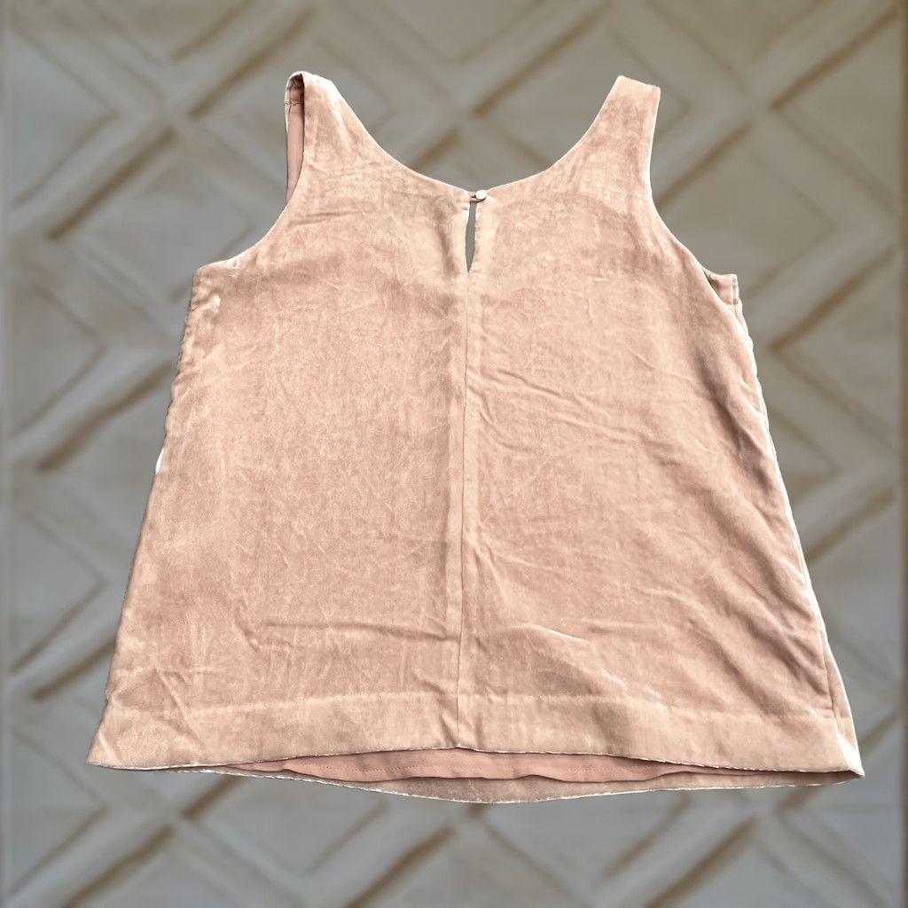 J.Crew J.CREW Velvet Tank Top Womens 00 Peach Orange Lined Scoop Neck Sleeveless Casual Velour Tank Top Women Sleeveless Viscose Fashion Top Size XXS / US 00 / IT 34 - 1 Thumbnail