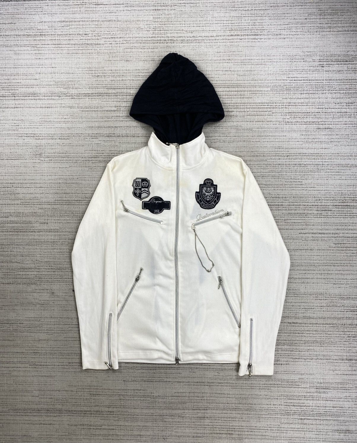 Japanese Brand Vintage Wild Life Punk Style Detachable Hoodie Zipper Jacket Size US M / EU 48-50 / 2 - 1 Thumbnail