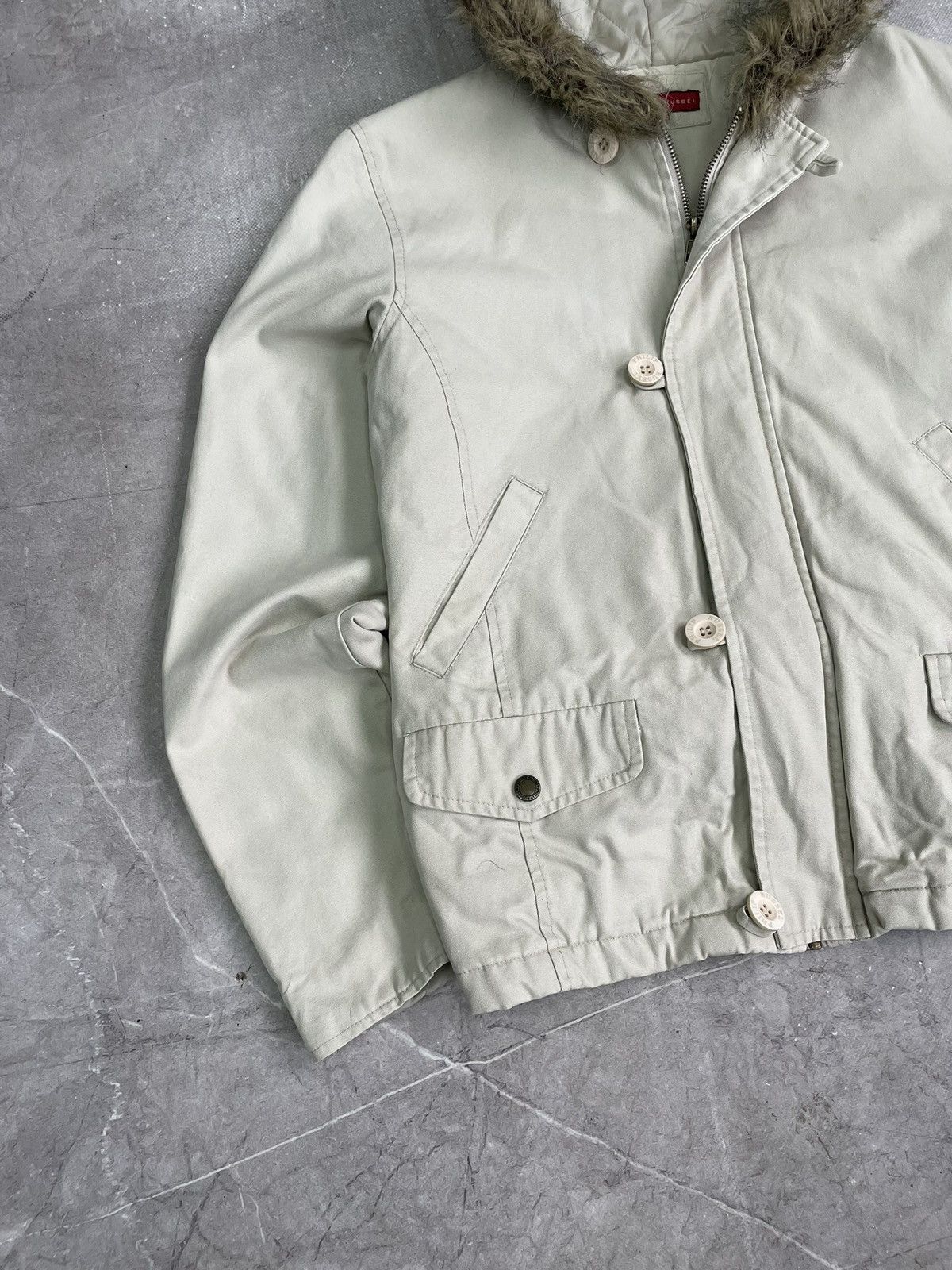 If Six Was Nine Bomber fur hood y2k style beige jacket if six was nine Size US M / EU 48-50 / 2 - 2 Thumbnail