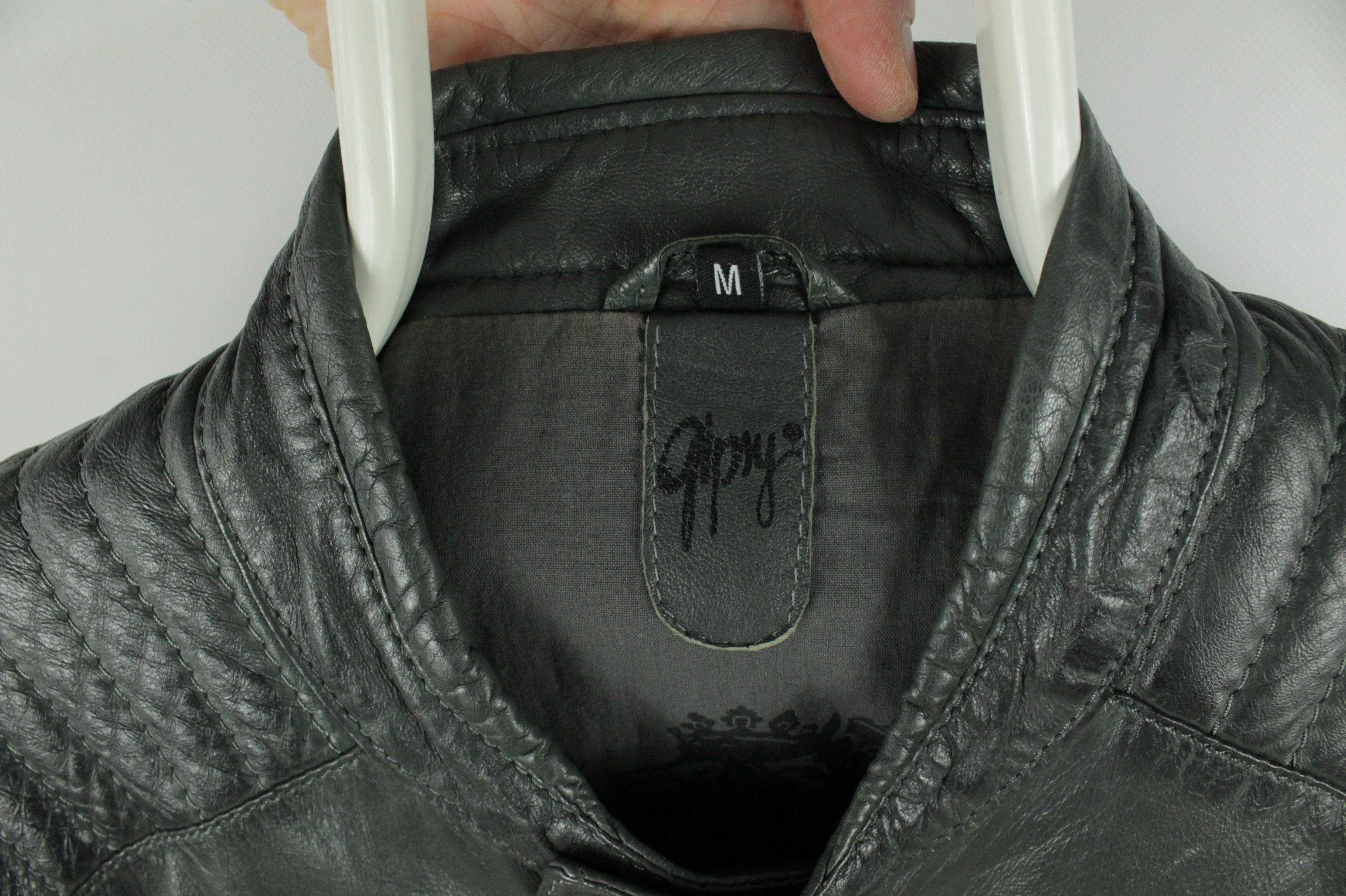 Gypsy Gipsy Men's Chester Legv Slim Fit Leather Jacket Gray Size US M / EU 48-50 / 2 - 3 Thumbnail
