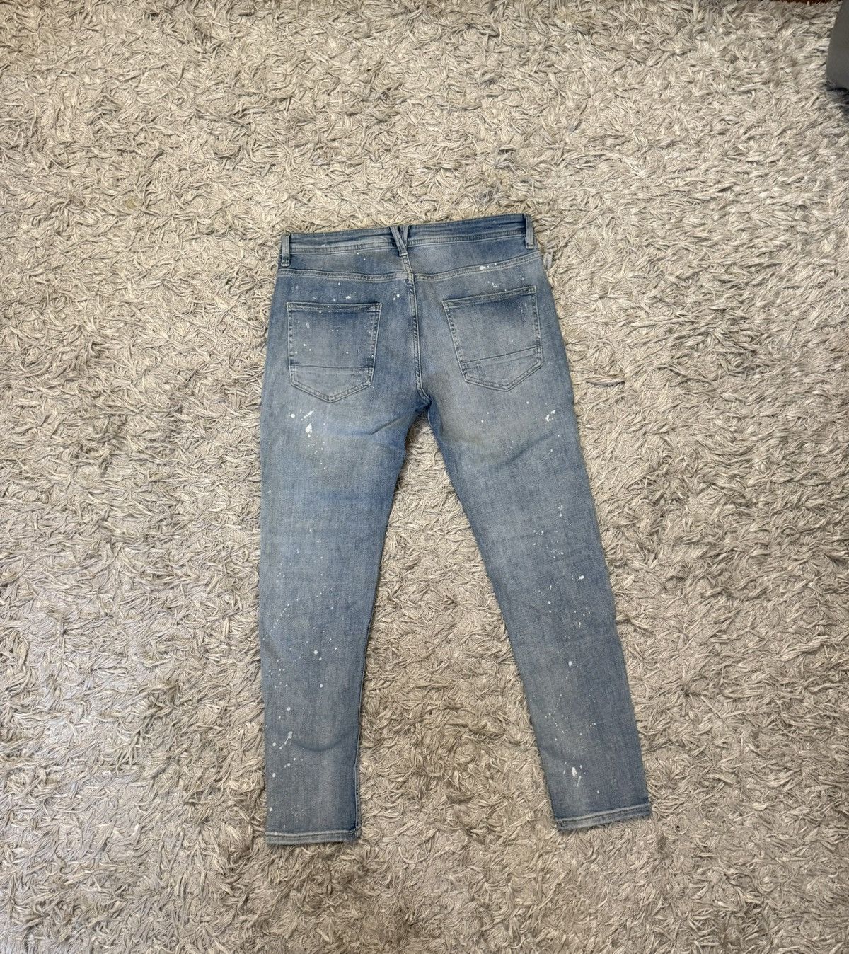 Zara blue ripped jeans with paint splatter Size US 42 / EU 58 - 3 Thumbnail