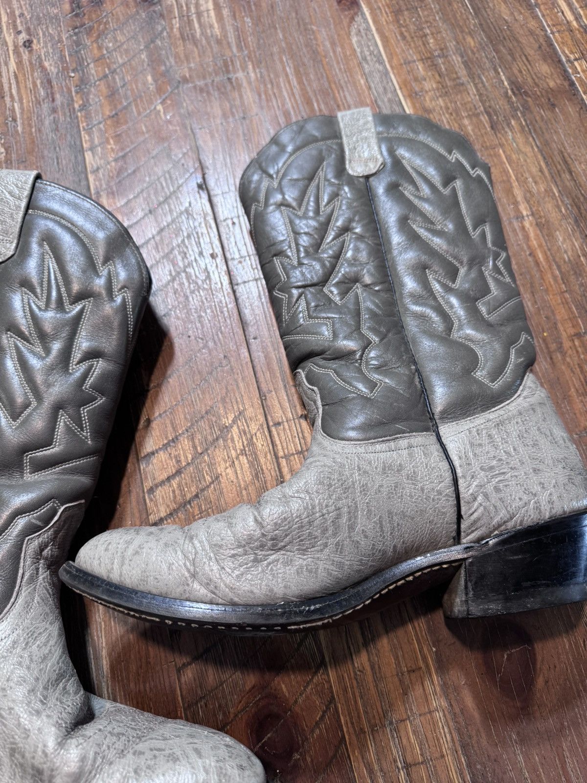 Vintage Men’s Vintage Genuine Leather Western Cowboy Boots Gray Size US 9 / EU 42 - 5 Thumbnail