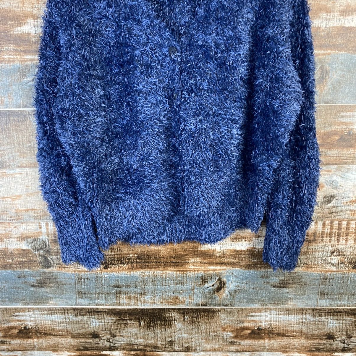 Japanese Brand DL Dirz Blue Fur shaggy Mohair Knitwear #C1057 Size M / US 6-8 / IT 42-44 - 3 Thumbnail