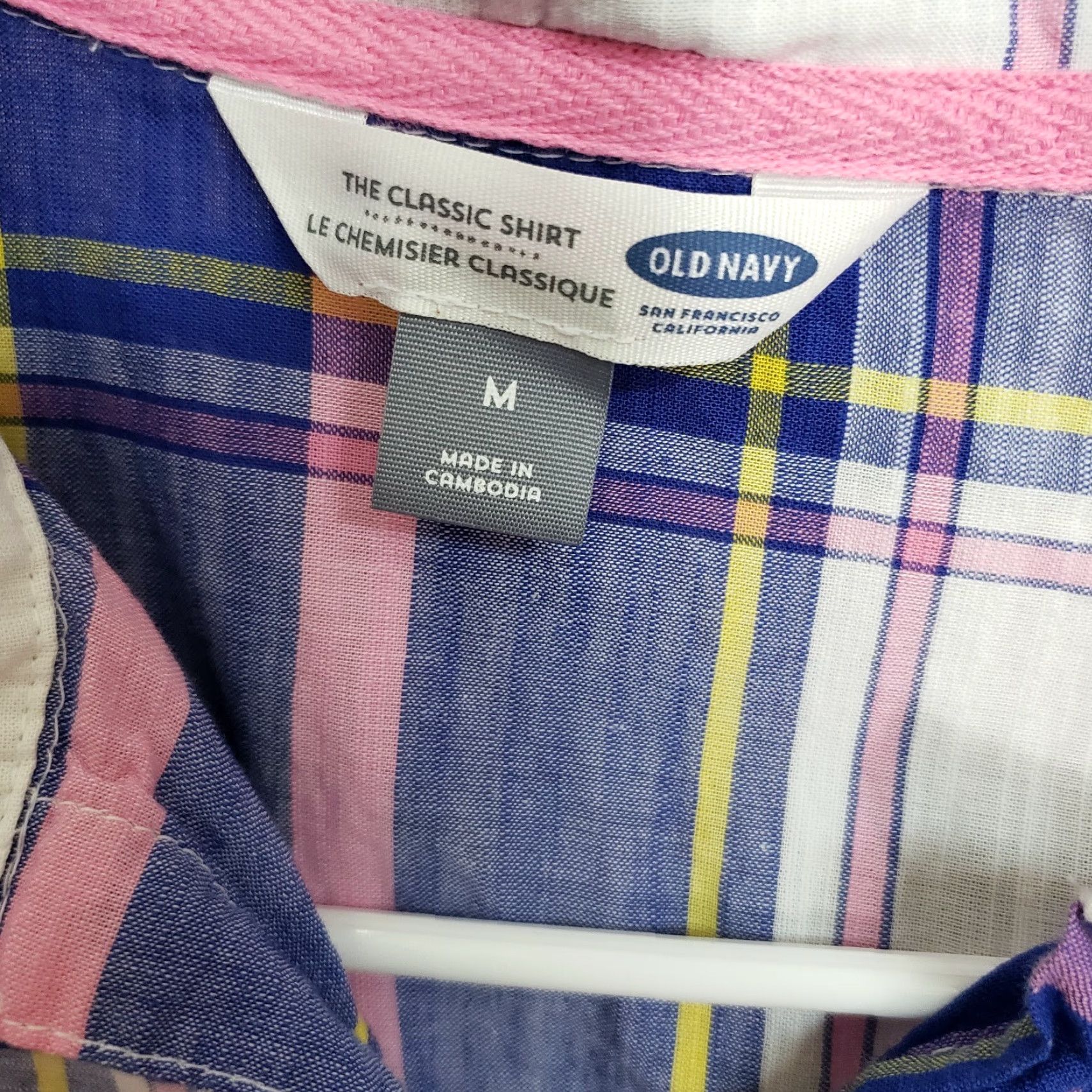 Old Navy Old Navy Womens Button-Up Shirt Sz Medium Pink Blue Plaid Cotton Regular Long Sleeve Casual Womens M Blue Plaid Shirt Size M / US 6-8 / IT 42-44 - 5 Thumbnail