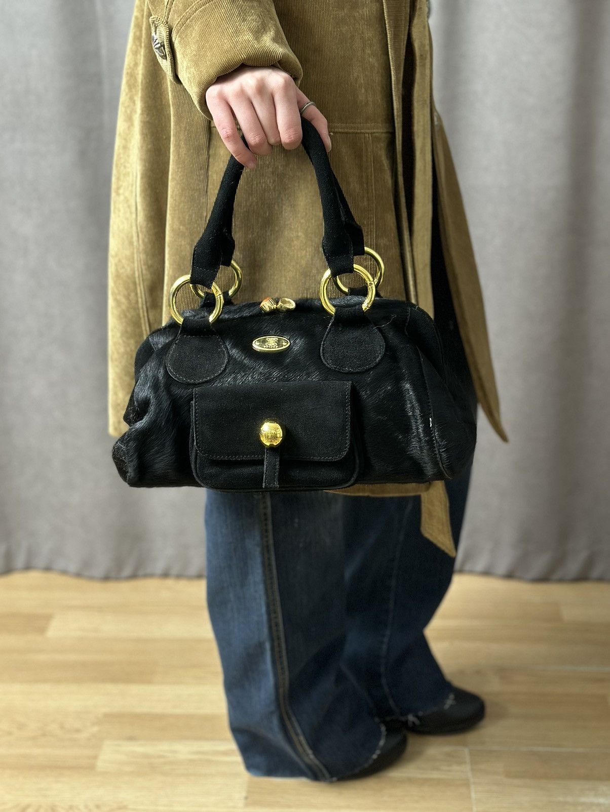 Celine Vintage 90s Fur Bag Celine Hobo IfSixWasNine Y2K AvantGarde Size ONE SIZE - 2 Thumbnail