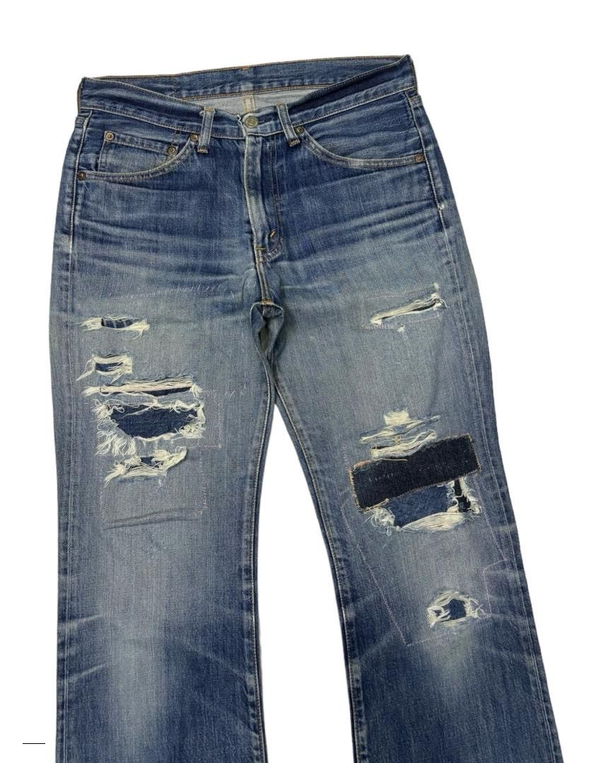 Levi's VINTAGE LEVIS 517 FLARE PATCHWORK DISTRESSED DENIM JEANS Size US 31 - 5 Thumbnail