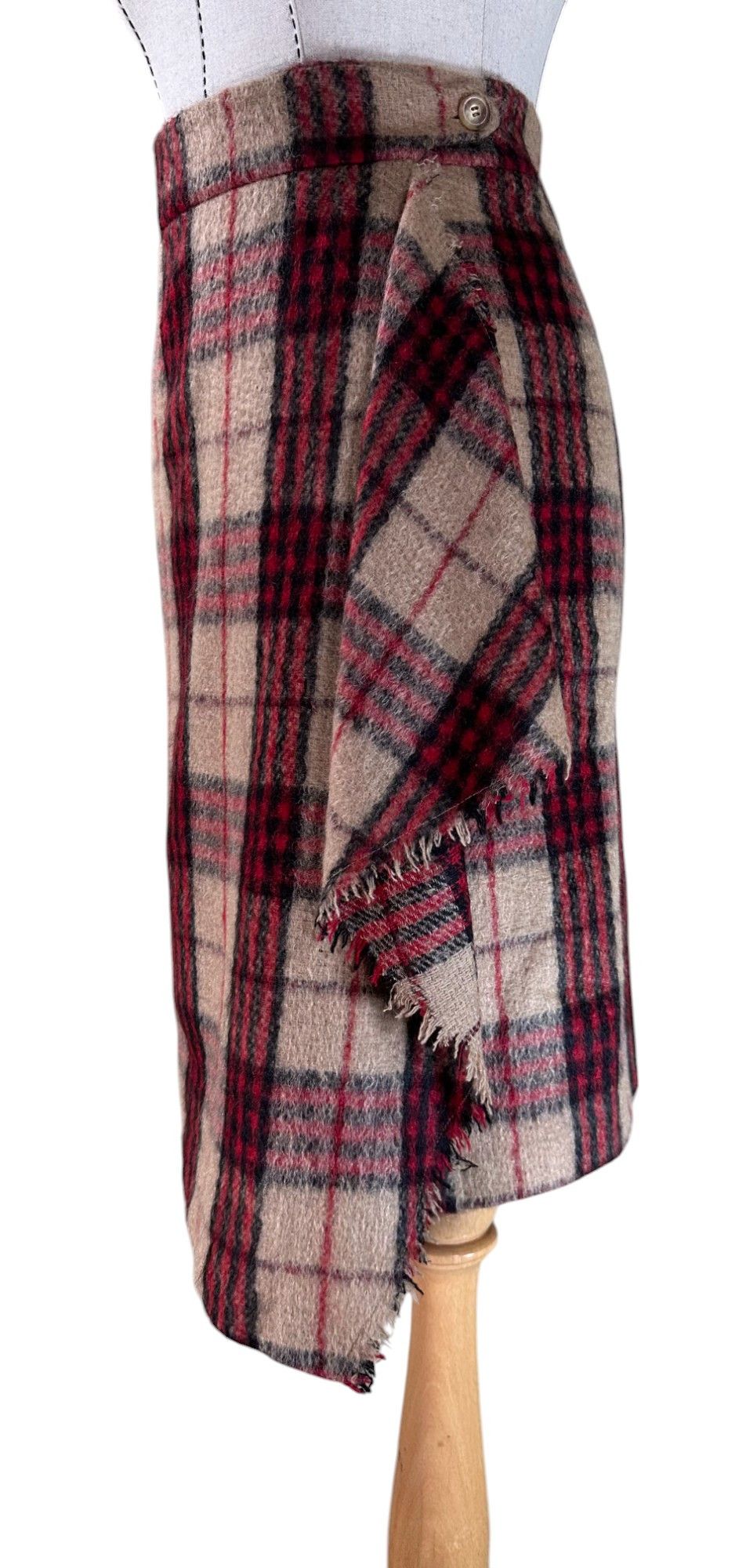 Max Mara Wool Tartan Skirt Size 25" / US 0 / IT 36 - 2 Thumbnail