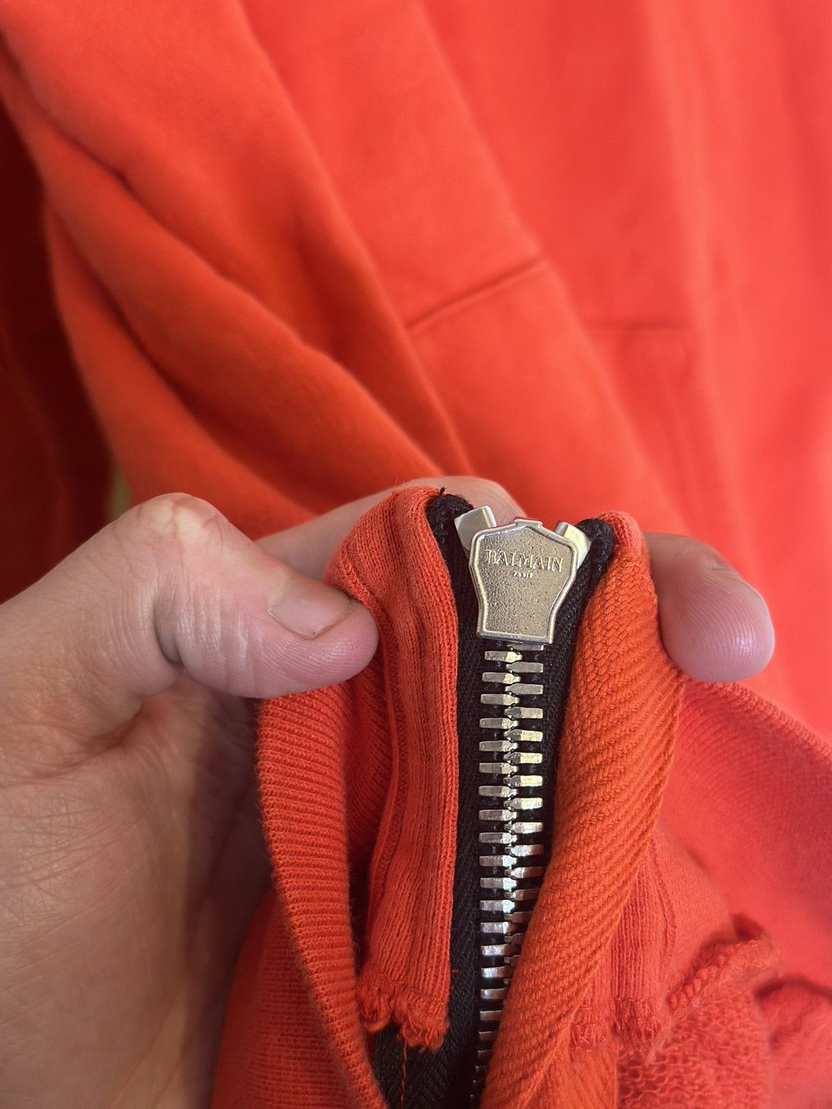 Balmain Red Pullover Zip Hoodie Size US L / EU 52-54 / 3 - 6 Thumbnail
