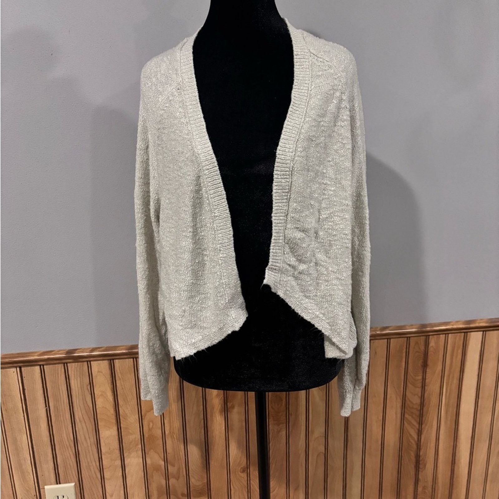 Other Maurices Light Gray Open-Front Cardigan Size XL / US 12-14 / IT 48-50 - 1 Thumbnail