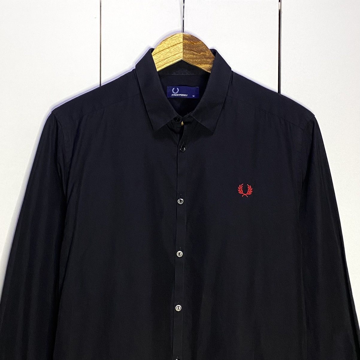 Fred Perry Fred Perry Classic Button Down Long Sleeve | Black Medium Size US M / EU 48-50 / 2 - 4 Thumbnail